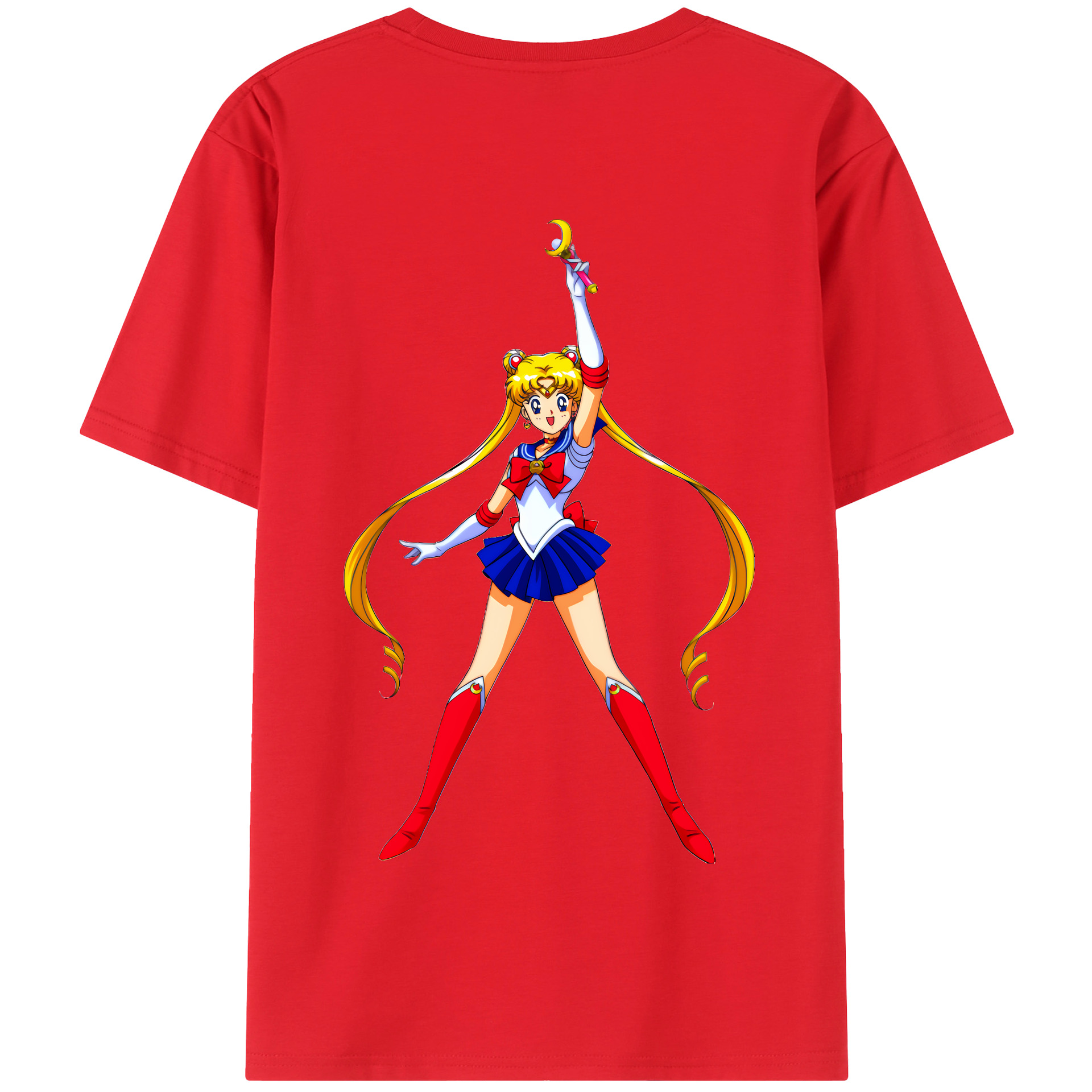 （画像用） 美少女戦士セーラームーン 月野 うさぎ つきの うさぎ Sailor Moon Tsukino Usagi 綿100％半袖Tシャツ（背面プリント）