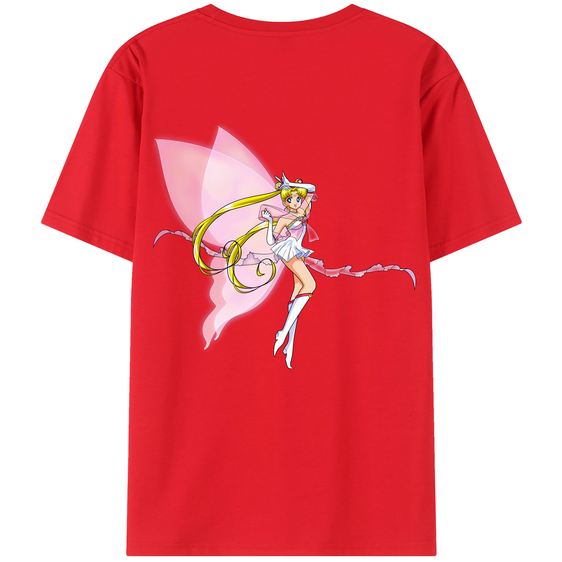（画像用） 美少女戦士セーラームーン 月野 うさぎ つきの うさぎ Sailor Moon Tsukino Usagi 綿100％半袖Tシャツ（背面プリント）