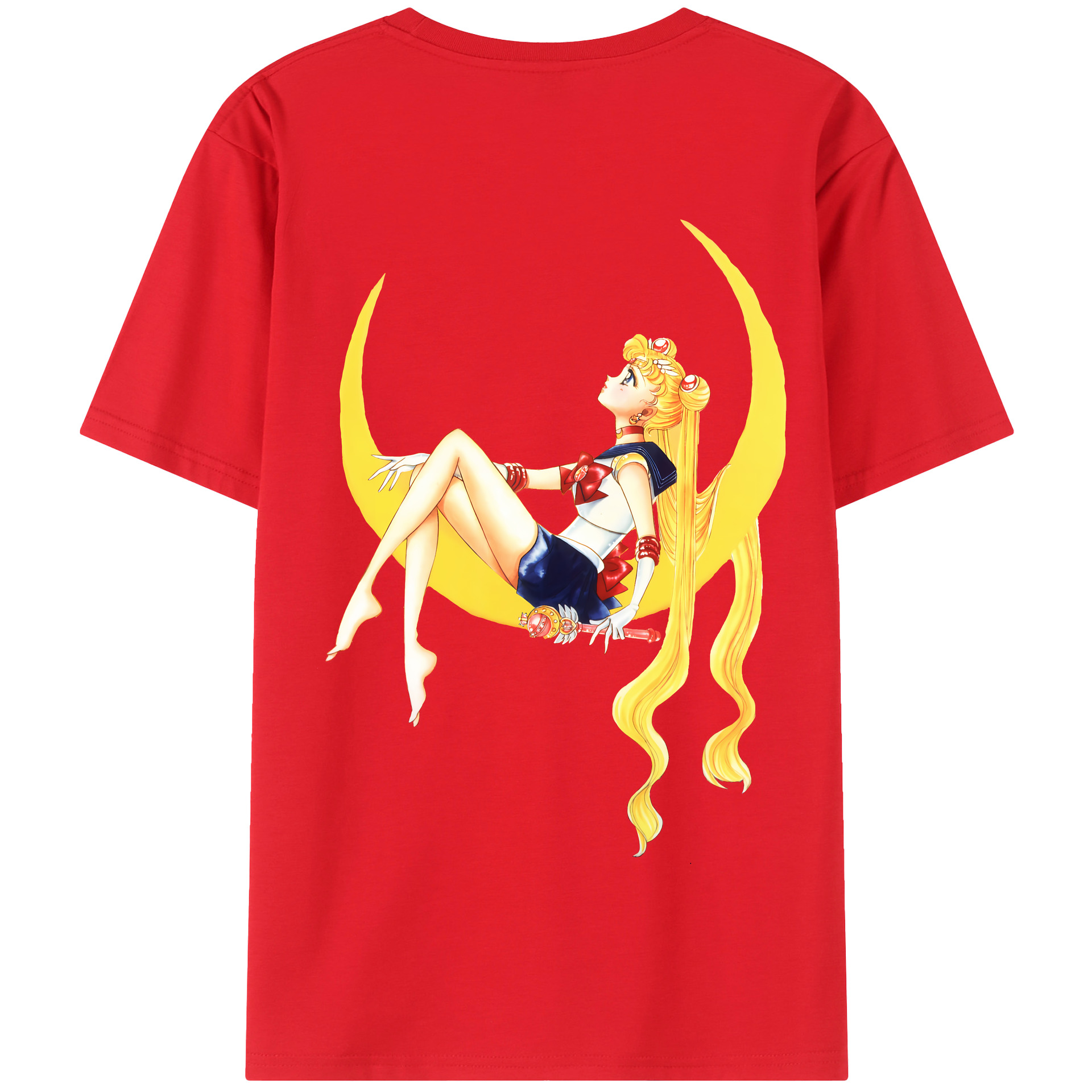 （画像用） 美少女戦士セーラームーン 月野 うさぎ つきの うさぎ Sailor Moon Tsukino Usagi 綿100％半袖Tシャツ（背面プリント）