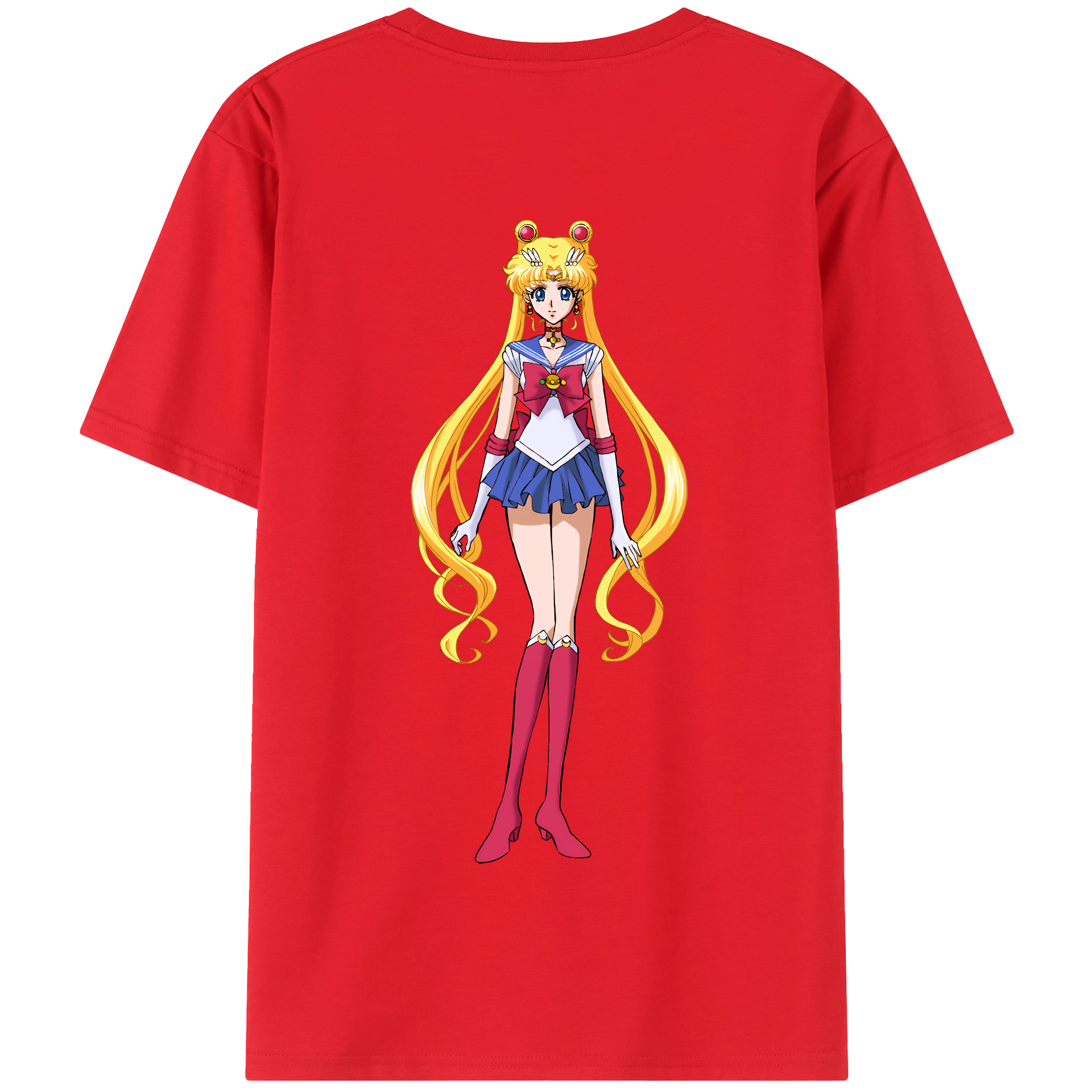 （画像用） 美少女戦士セーラームーン 月野 うさぎ つきの うさぎ Sailor Moon Tsukino Usagi 綿100％半袖Tシャツ（背面プリント）