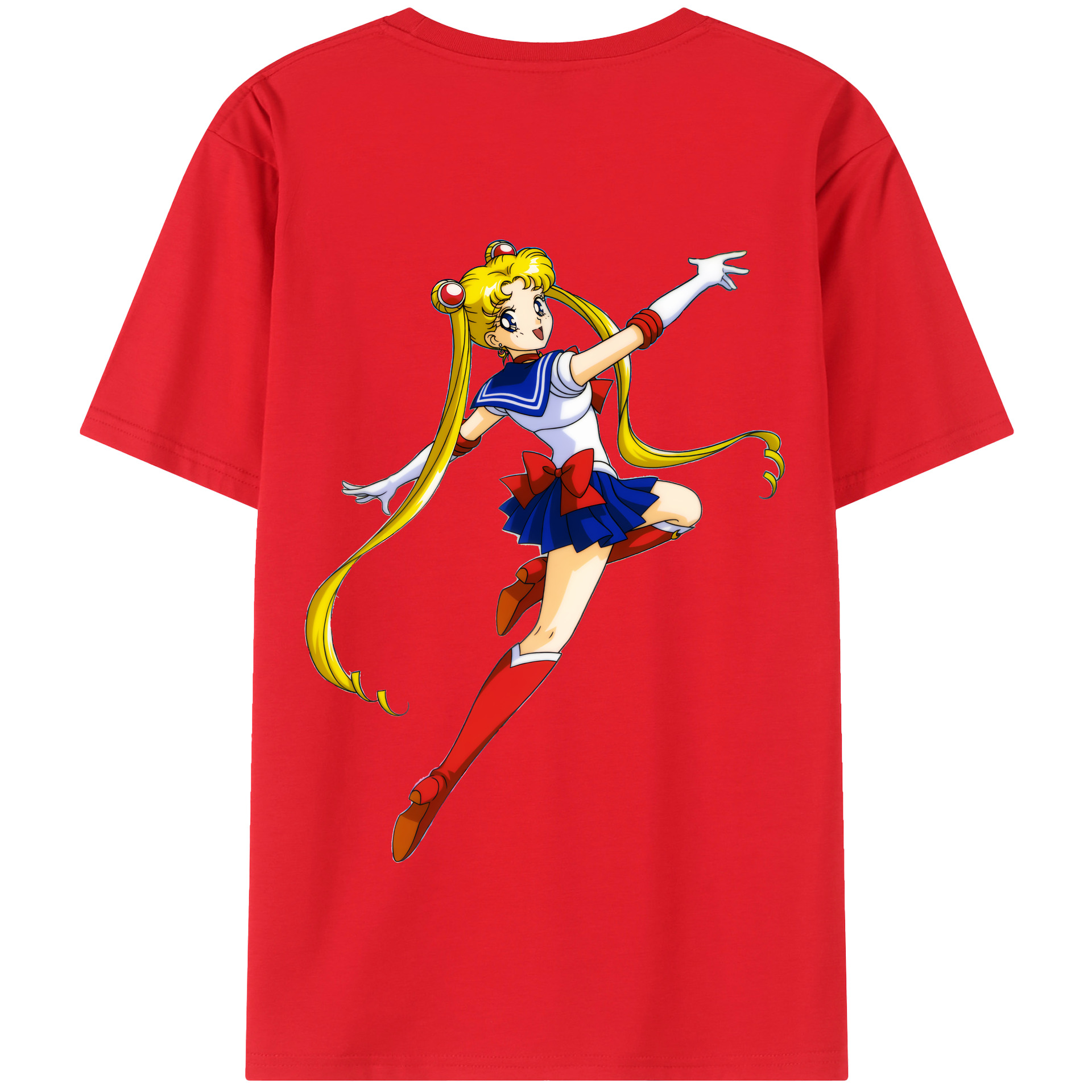 （画像用） 美少女戦士セーラームーン 月野 うさぎ つきの うさぎ Sailor Moon Tsukino Usagi 綿100％半袖Tシャツ（背面プリント）