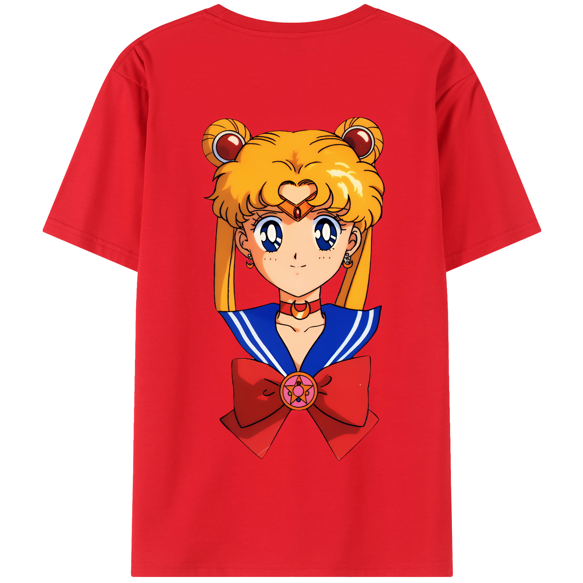 （画像用） 美少女戦士セーラームーン 月野 うさぎ つきの うさぎ Sailor Moon Tsukino Usagi 綿100％半袖Tシャツ（背面プリント）