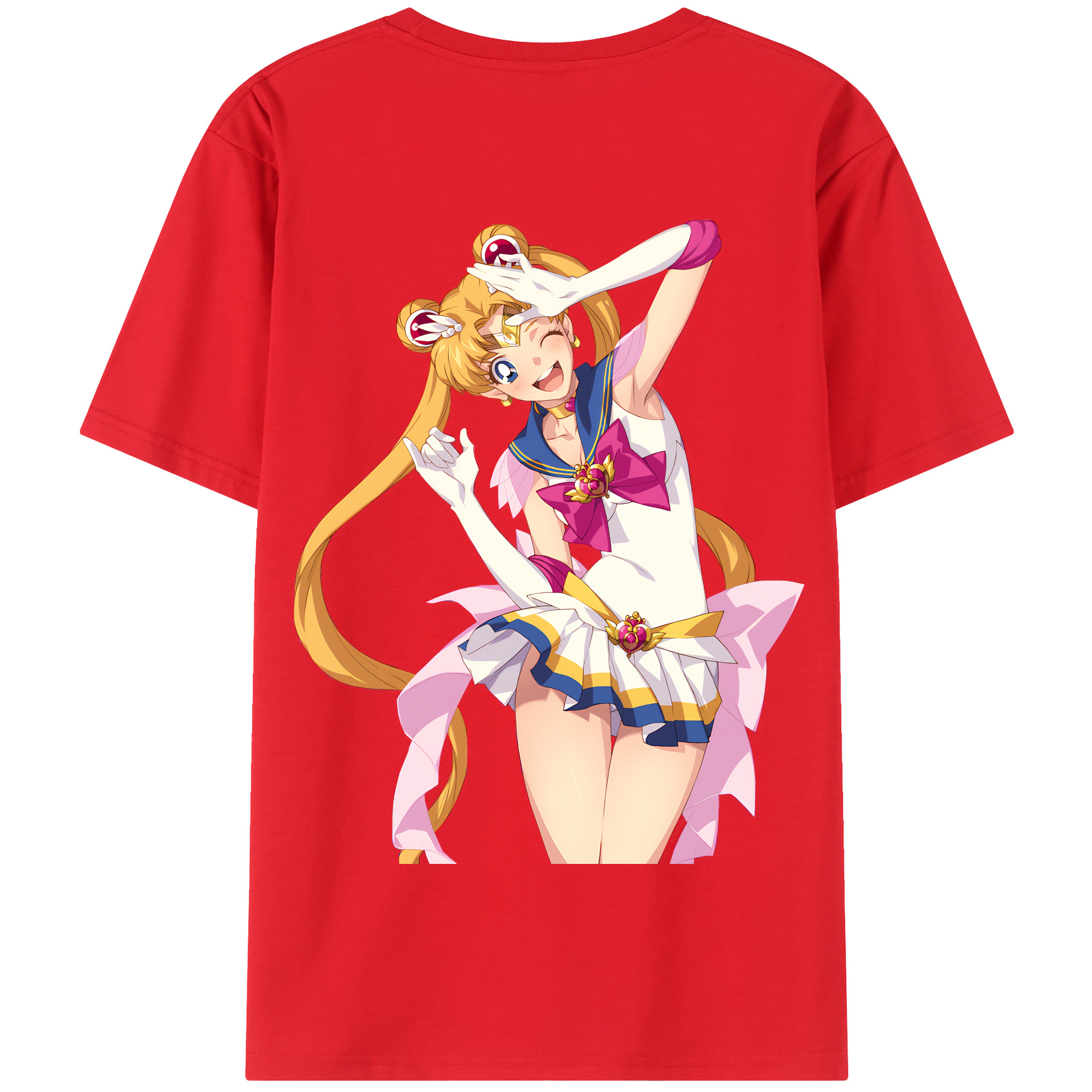 （画像用） 美少女戦士セーラームーン 月野 うさぎ つきの うさぎ Sailor Moon Tsukino Usagi 綿100％半袖Tシャツ（背面プリント）