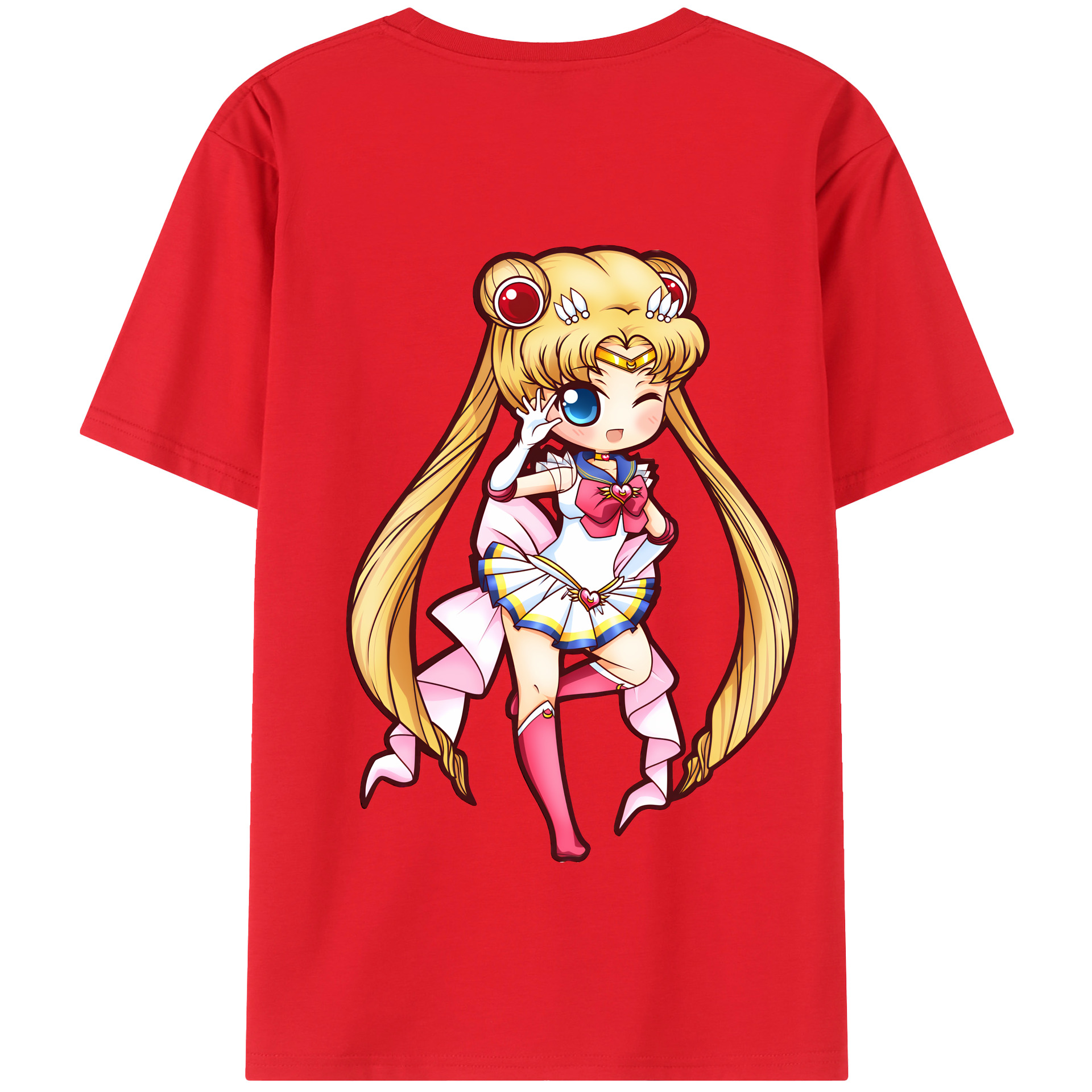 （画像用） 美少女戦士セーラームーン 月野 うさぎ つきの うさぎ Sailor Moon Tsukino Usagi 綿100％半袖Tシャツ（背面プリント）