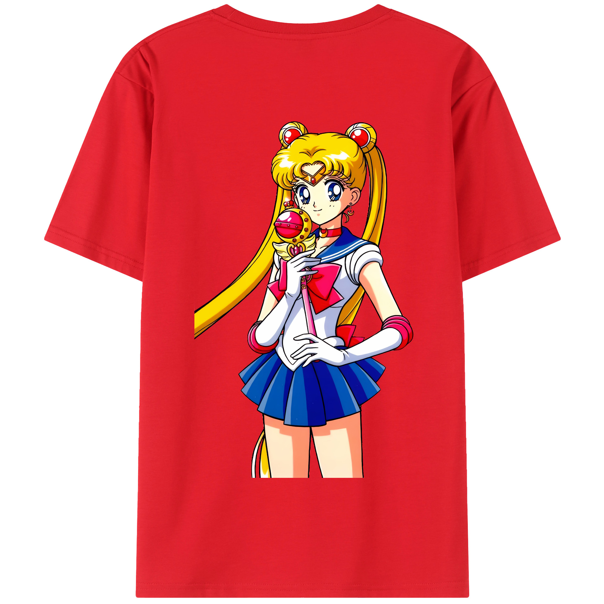（画像用） 美少女戦士セーラームーン 月野 うさぎ つきの うさぎ Sailor Moon Tsukino Usagi 綿100％半袖Tシャツ（背面プリント）