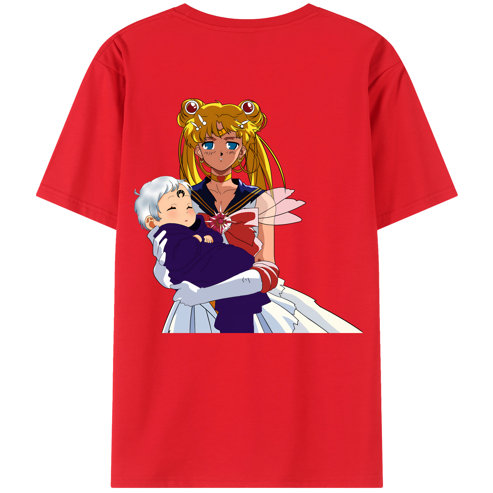 （画像用） 美少女戦士セーラームーン 月野 うさぎ つきの うさぎ Sailor Moon Tsukino Usagi 綿100％半袖Tシャツ（背面プリント）