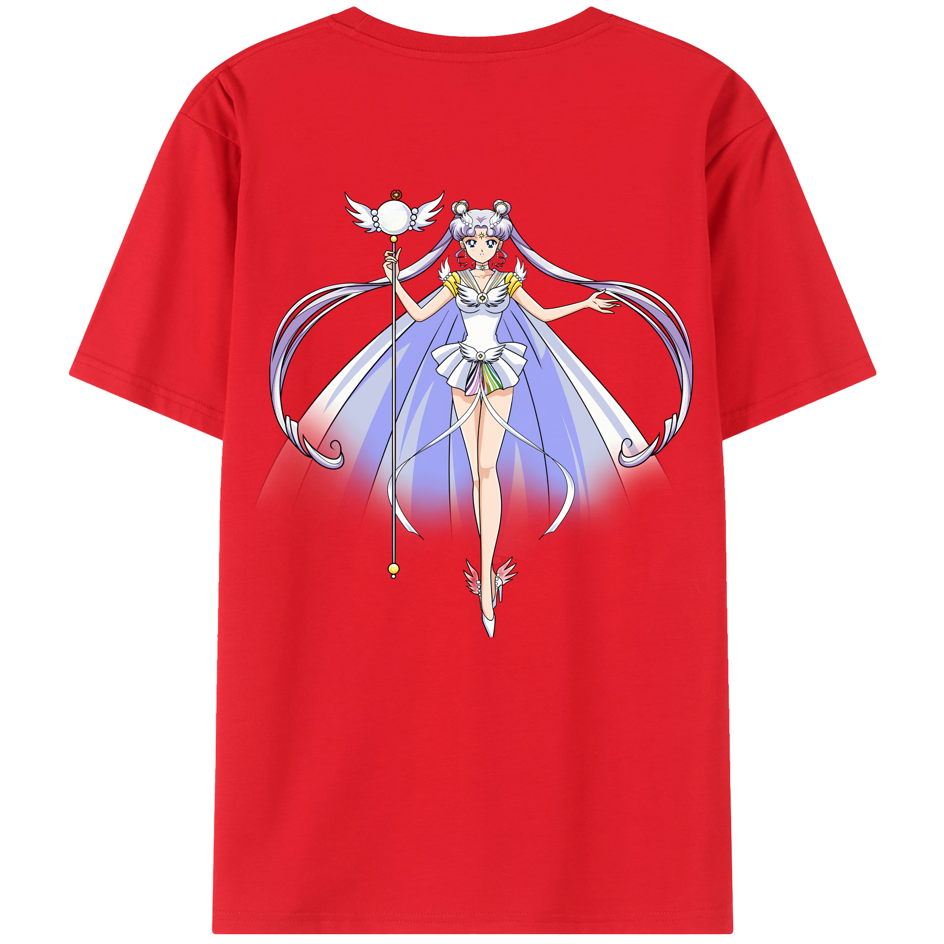 （画像用） 美少女戦士セーラームーン 月野 うさぎ つきの うさぎ Sailor Moon Tsukino Usagi 綿100％半袖Tシャツ（背面プリント）