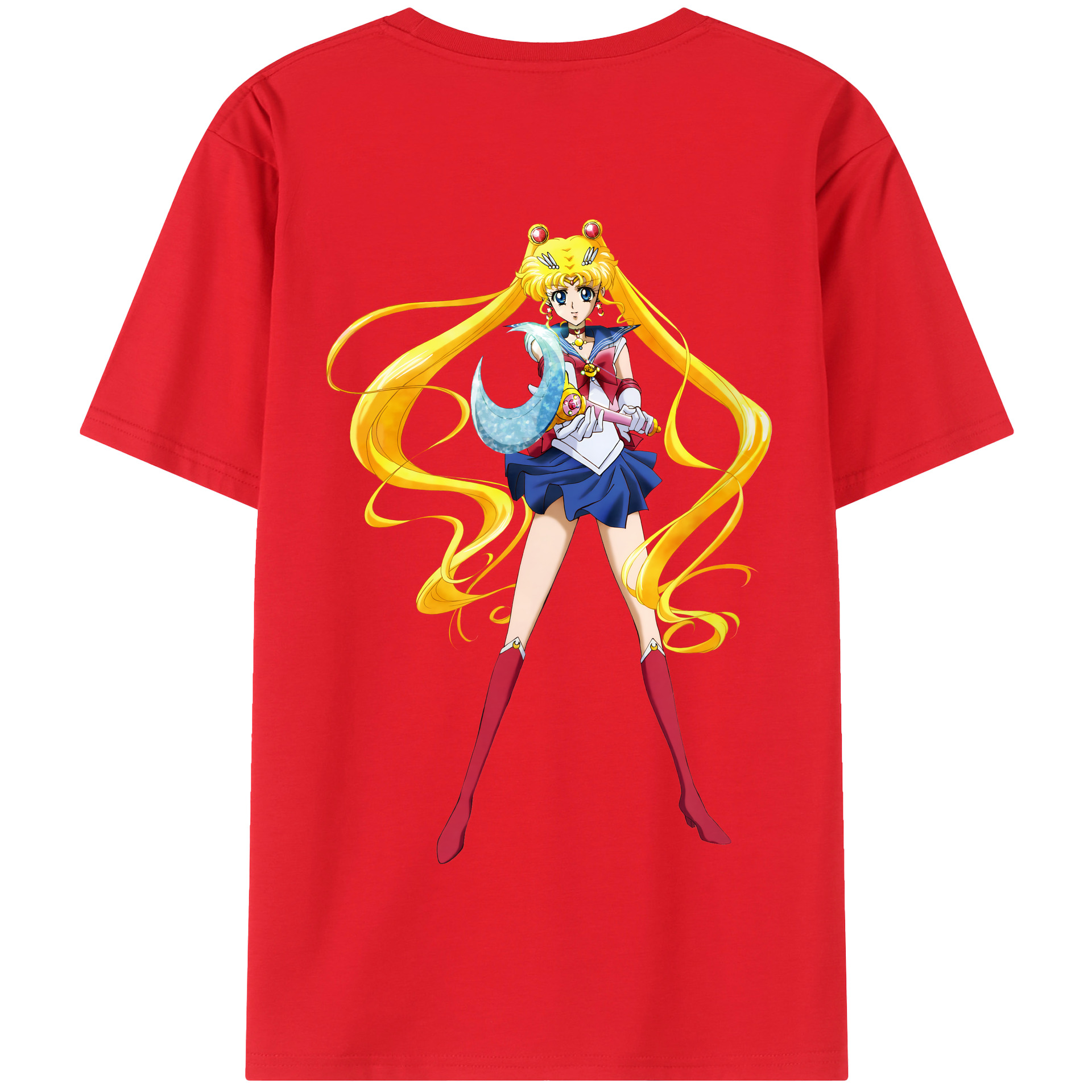（画像用） 美少女戦士セーラームーン 月野 うさぎ つきの うさぎ Sailor Moon Tsukino Usagi 綿100％半袖Tシャツ（背面プリント）