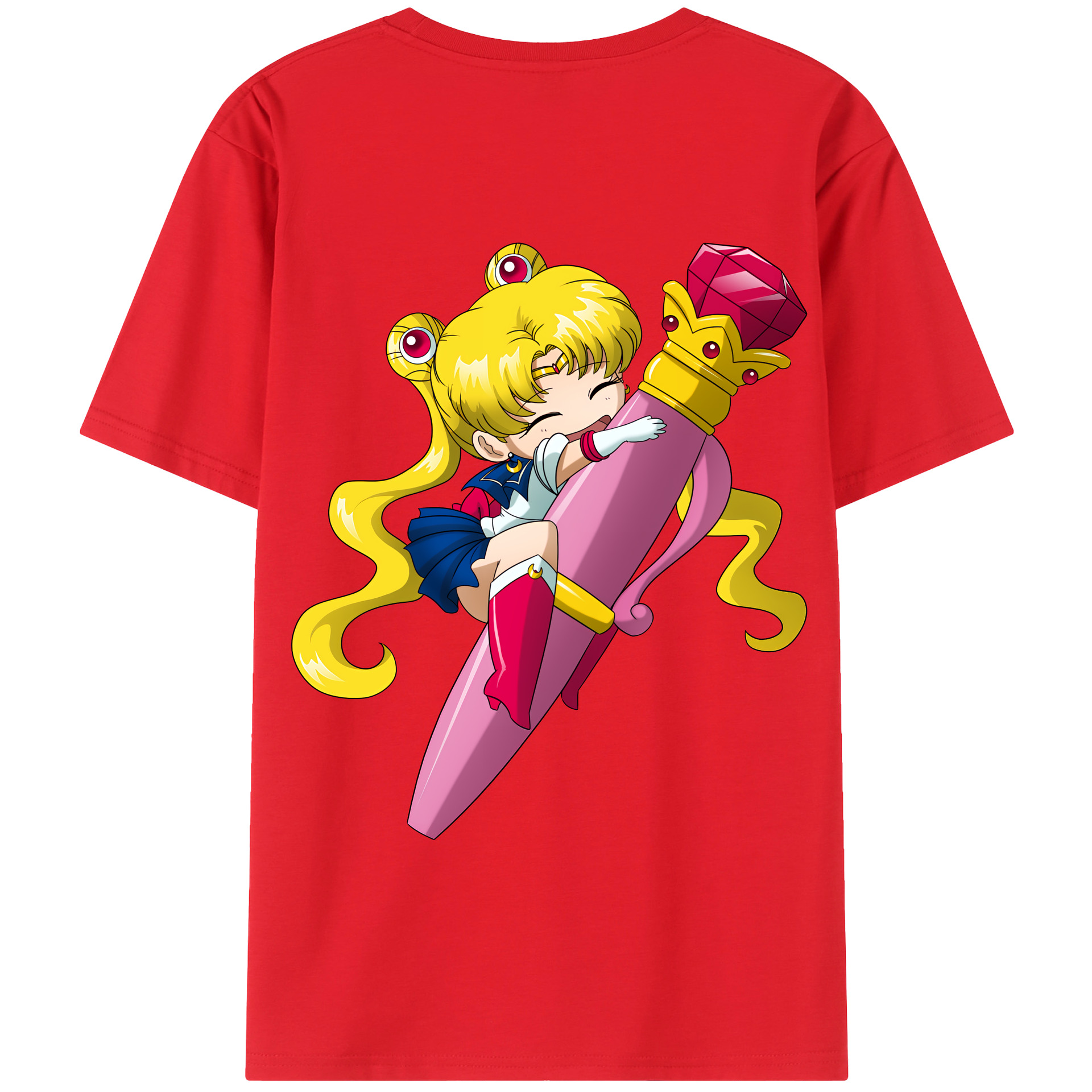 （画像用） 美少女戦士セーラームーン 月野 うさぎ つきの うさぎ Sailor Moon Tsukino Usagi 綿100％半袖Tシャツ（背面プリント）