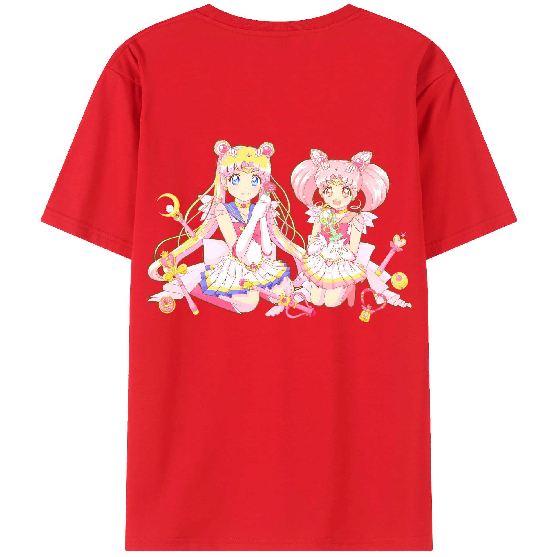 （画像用） 美少女戦士セーラームーン 月野 うさぎ つきの うさぎ Sailor Moon Tsukino Usagi 綿100％半袖Tシャツ（背面プリント）