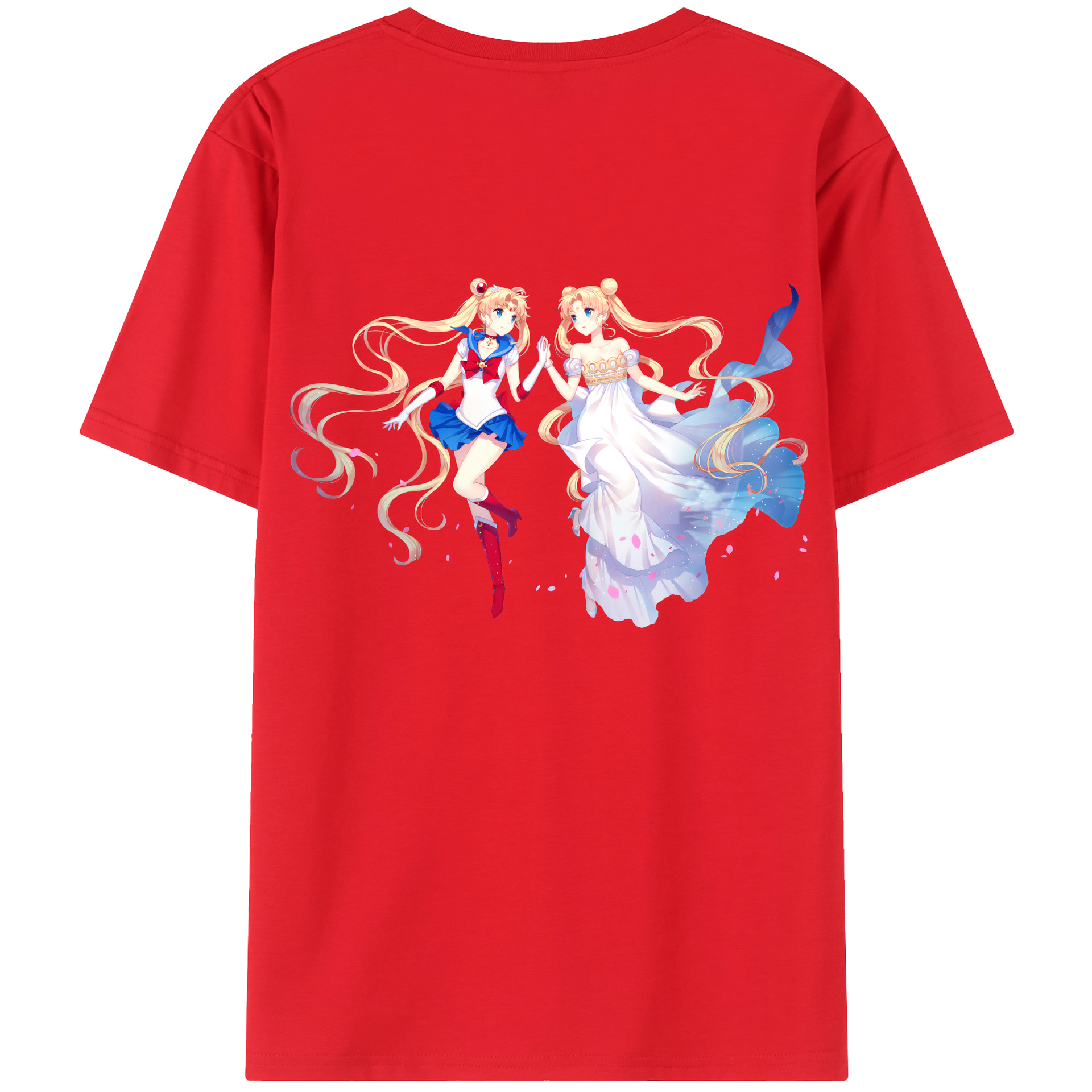 （画像用） 美少女戦士セーラームーン 月野 うさぎ つきの うさぎ Sailor Moon Tsukino Usagi 綿100％半袖Tシャツ（背面プリント）