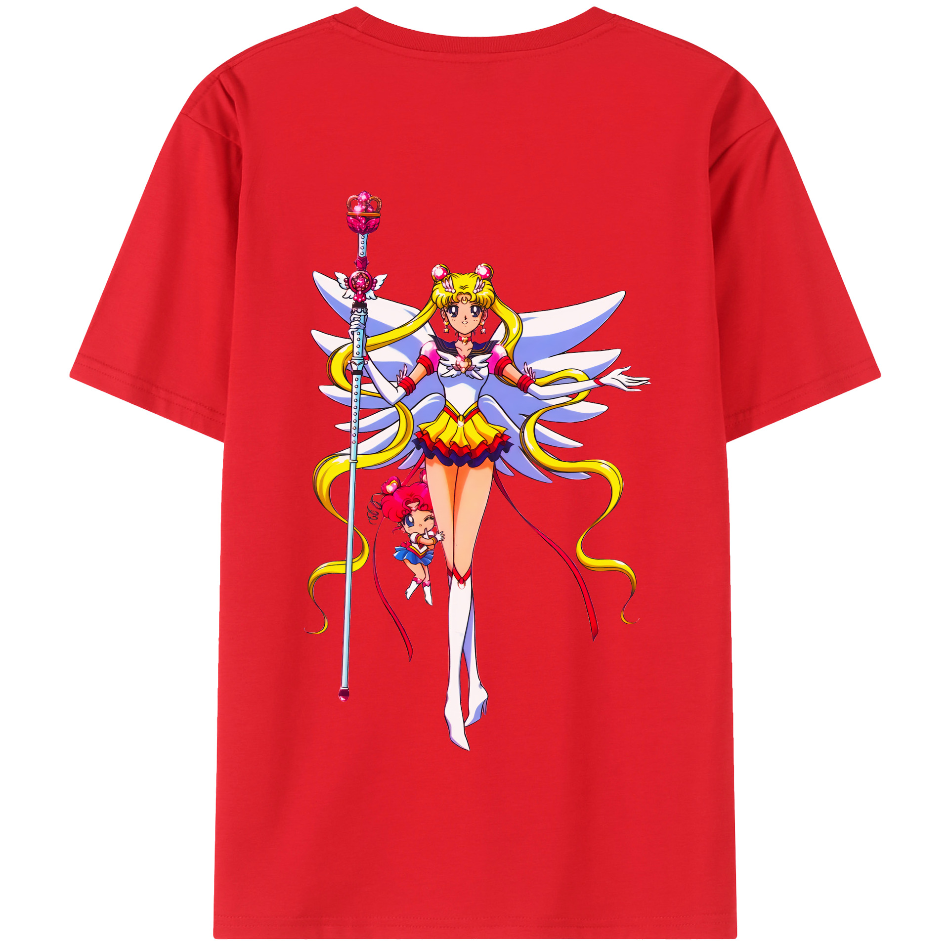 （画像用） 美少女戦士セーラームーン 月野 うさぎ つきの うさぎ Sailor Moon Tsukino Usagi 綿100％半袖Tシャツ（背面プリント）