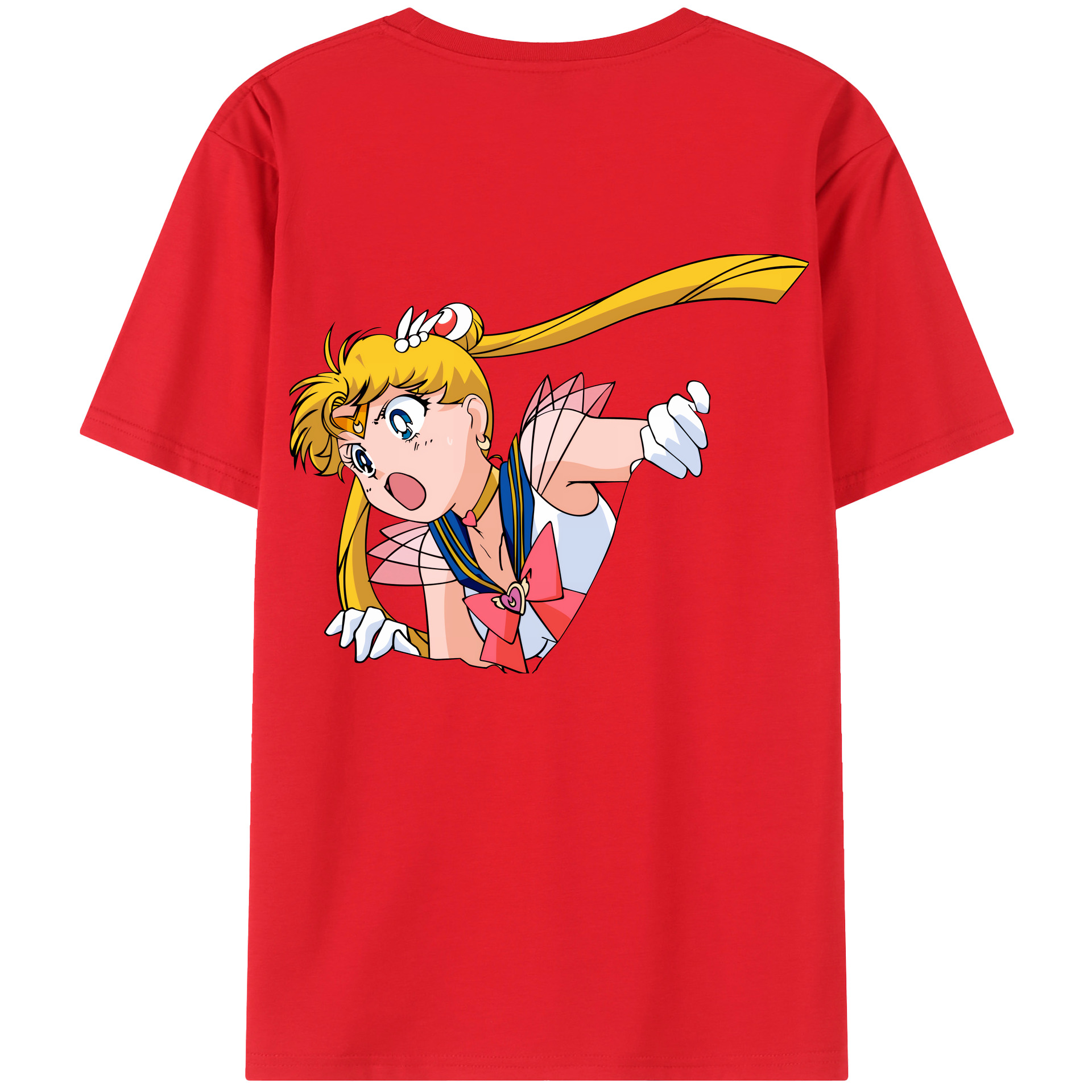 （画像用） 美少女戦士セーラームーン 月野 うさぎ つきの うさぎ Sailor Moon Tsukino Usagi 綿100％半袖Tシャツ（背面プリント）