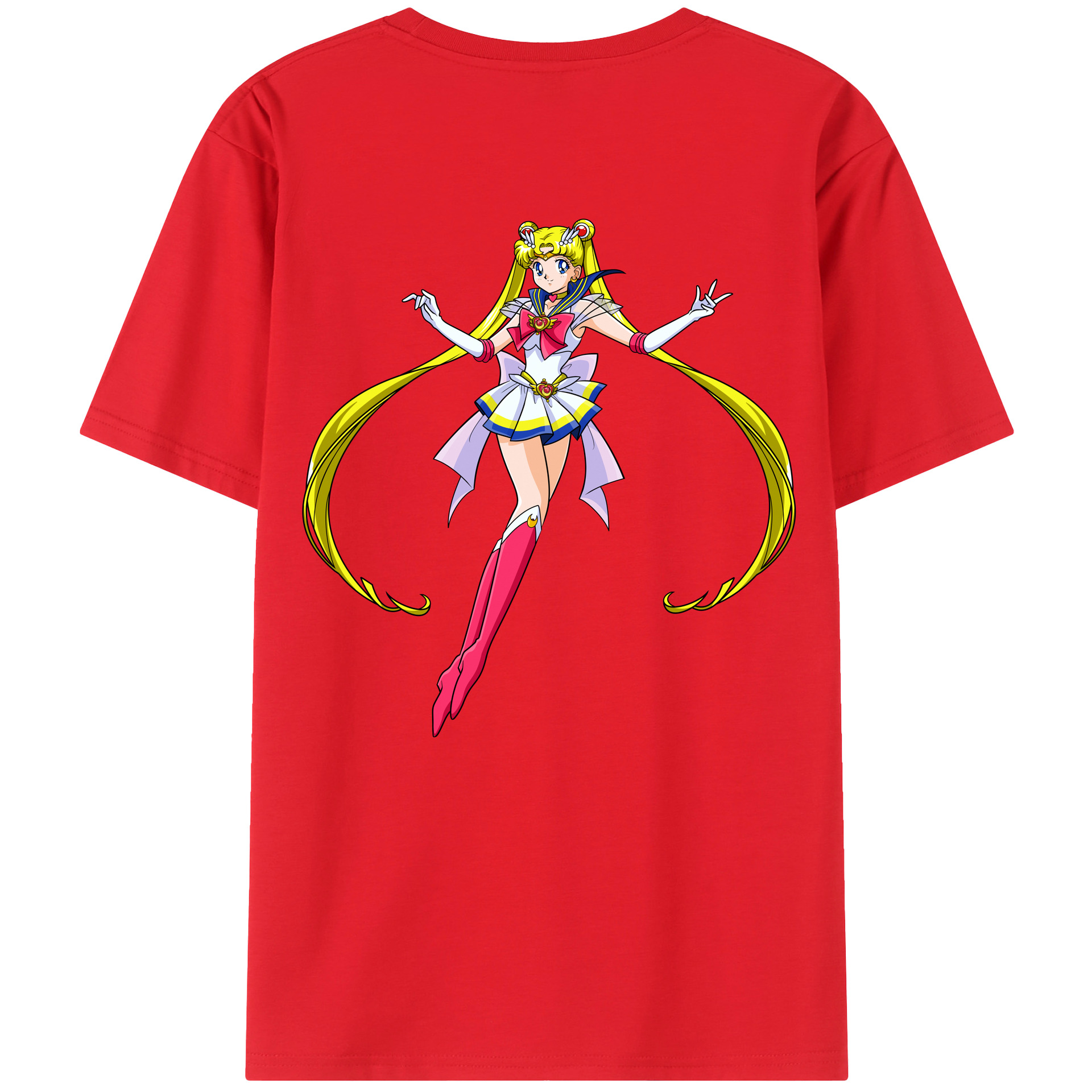 （画像用） 美少女戦士セーラームーン 月野 うさぎ つきの うさぎ Sailor Moon Tsukino Usagi 綿100％半袖Tシャツ（背面プリント）