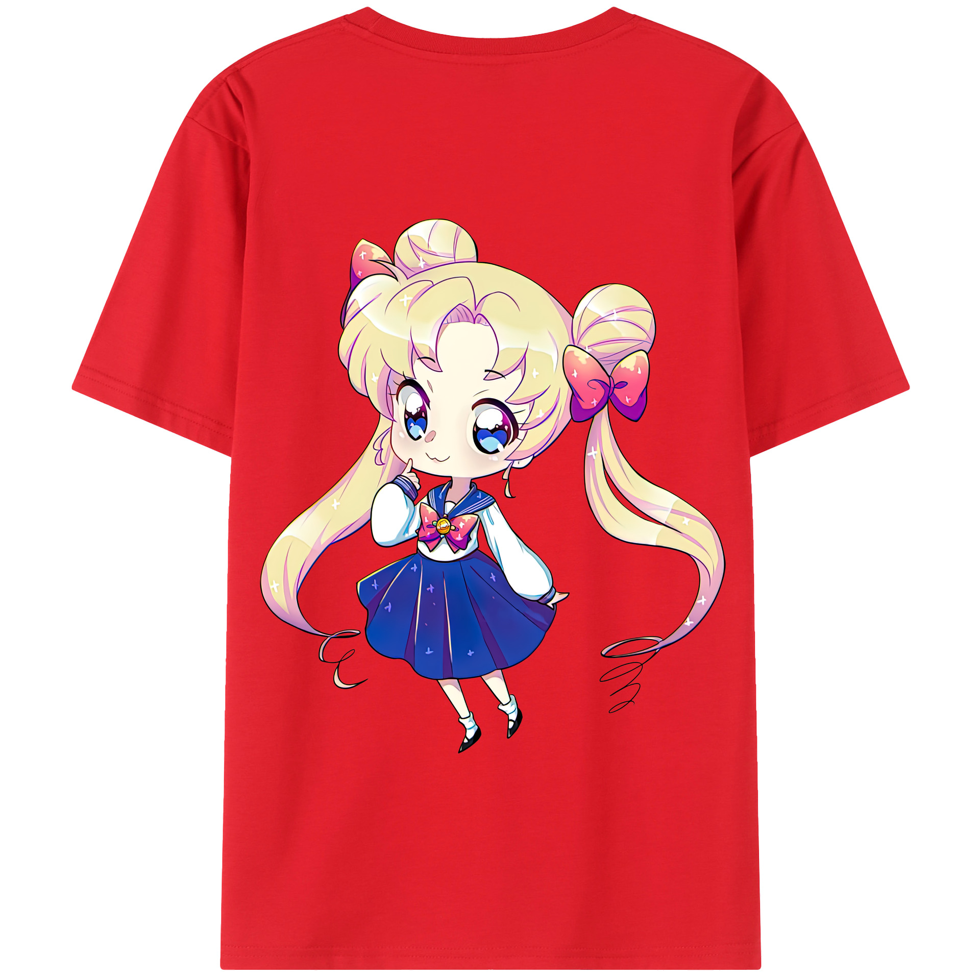 （画像用） 美少女戦士セーラームーン 月野 うさぎ つきの うさぎ Sailor Moon Tsukino Usagi 綿100％半袖Tシャツ（背面プリント）
