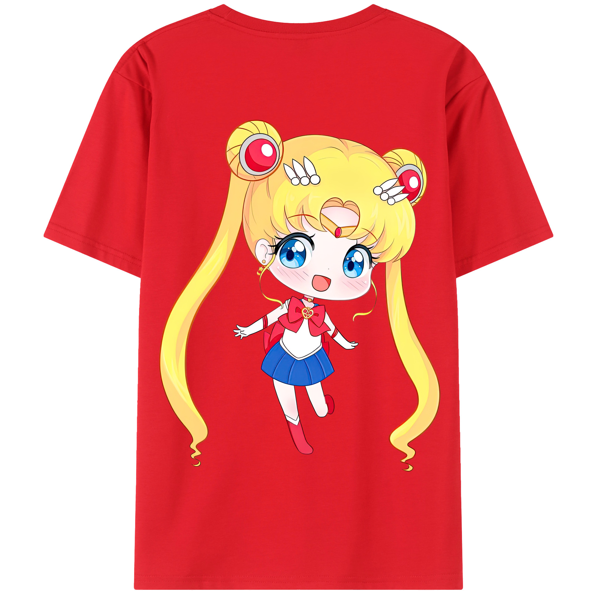 （画像用） 美少女戦士セーラームーン 月野 うさぎ つきの うさぎ Sailor Moon Tsukino Usagi 綿100％半袖Tシャツ（背面プリント）