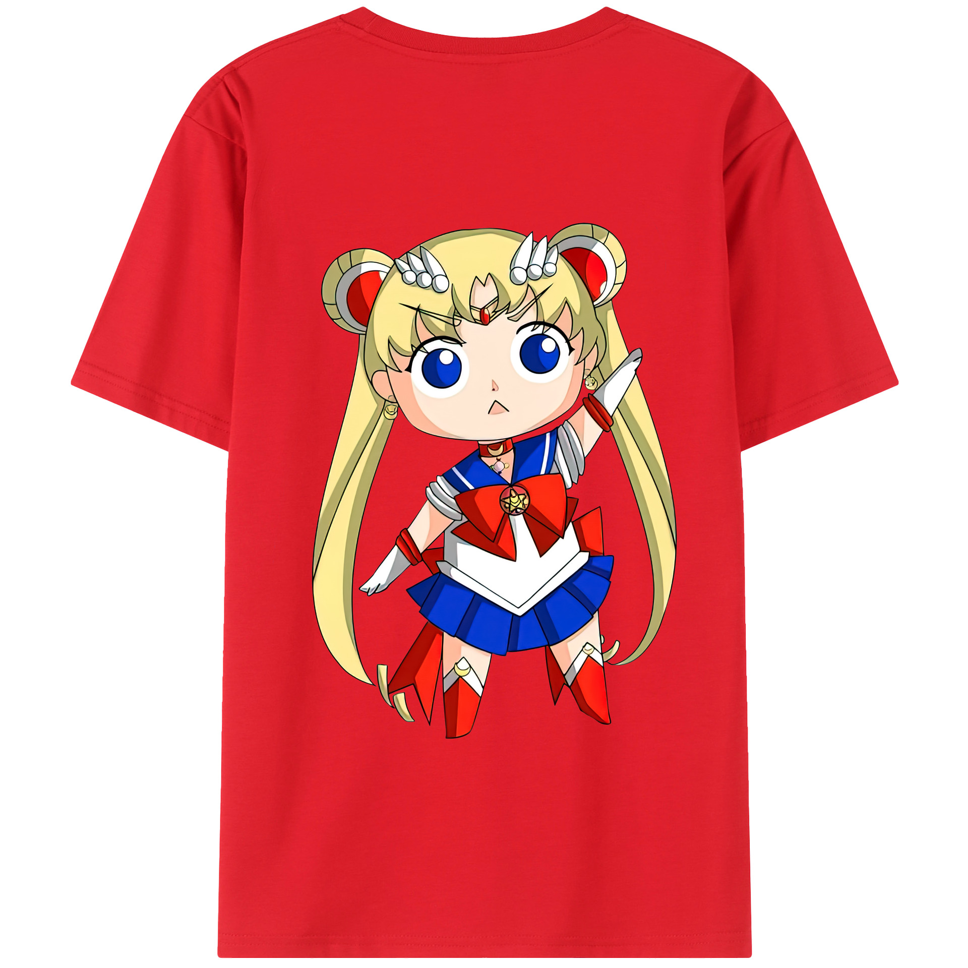 （画像用） 美少女戦士セーラームーン 月野 うさぎ つきの うさぎ Sailor Moon Tsukino Usagi 綿100％半袖Tシャツ（背面プリント）