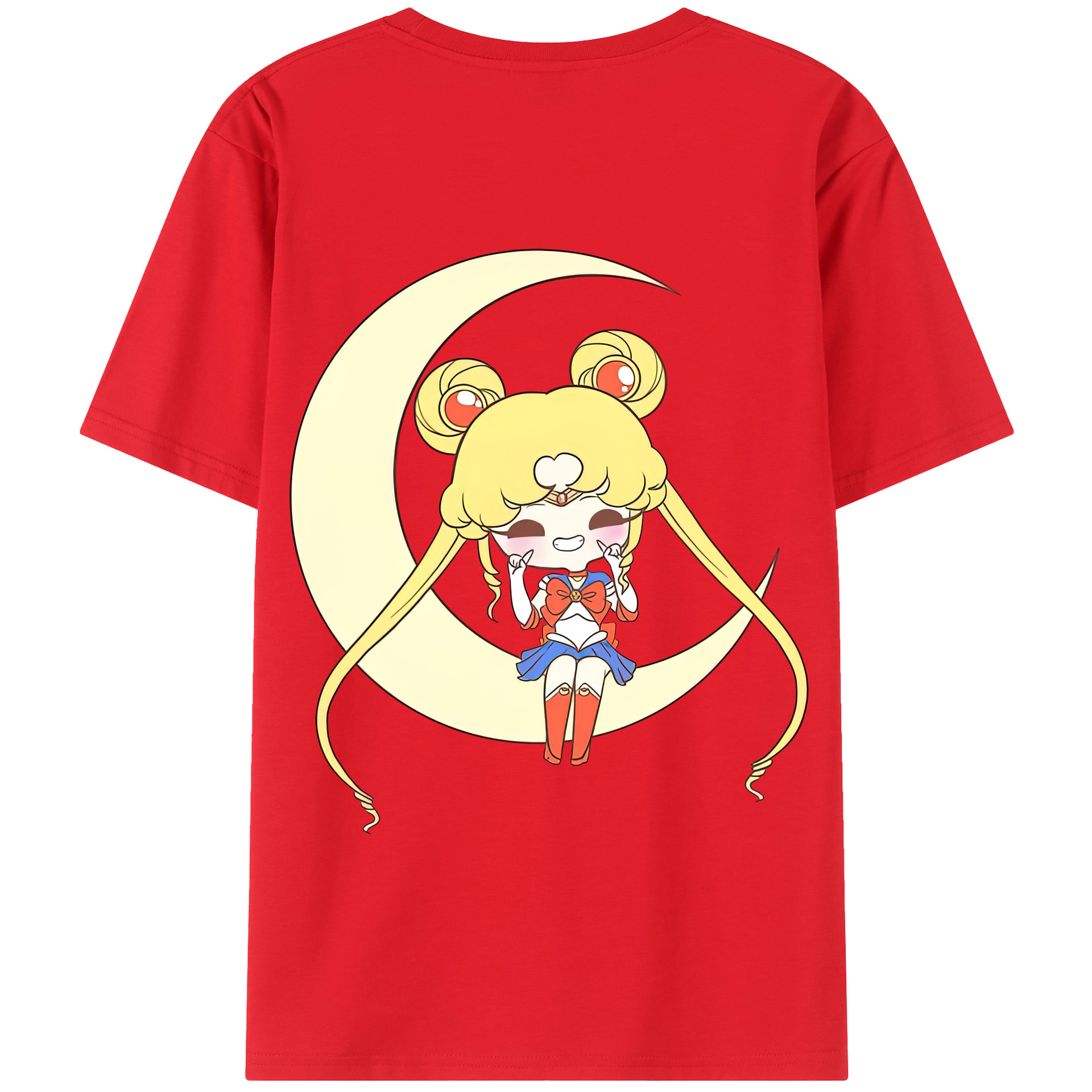 （画像用） 美少女戦士セーラームーン 月野 うさぎ つきの うさぎ Sailor Moon Tsukino Usagi 綿100％半袖Tシャツ（背面プリント）