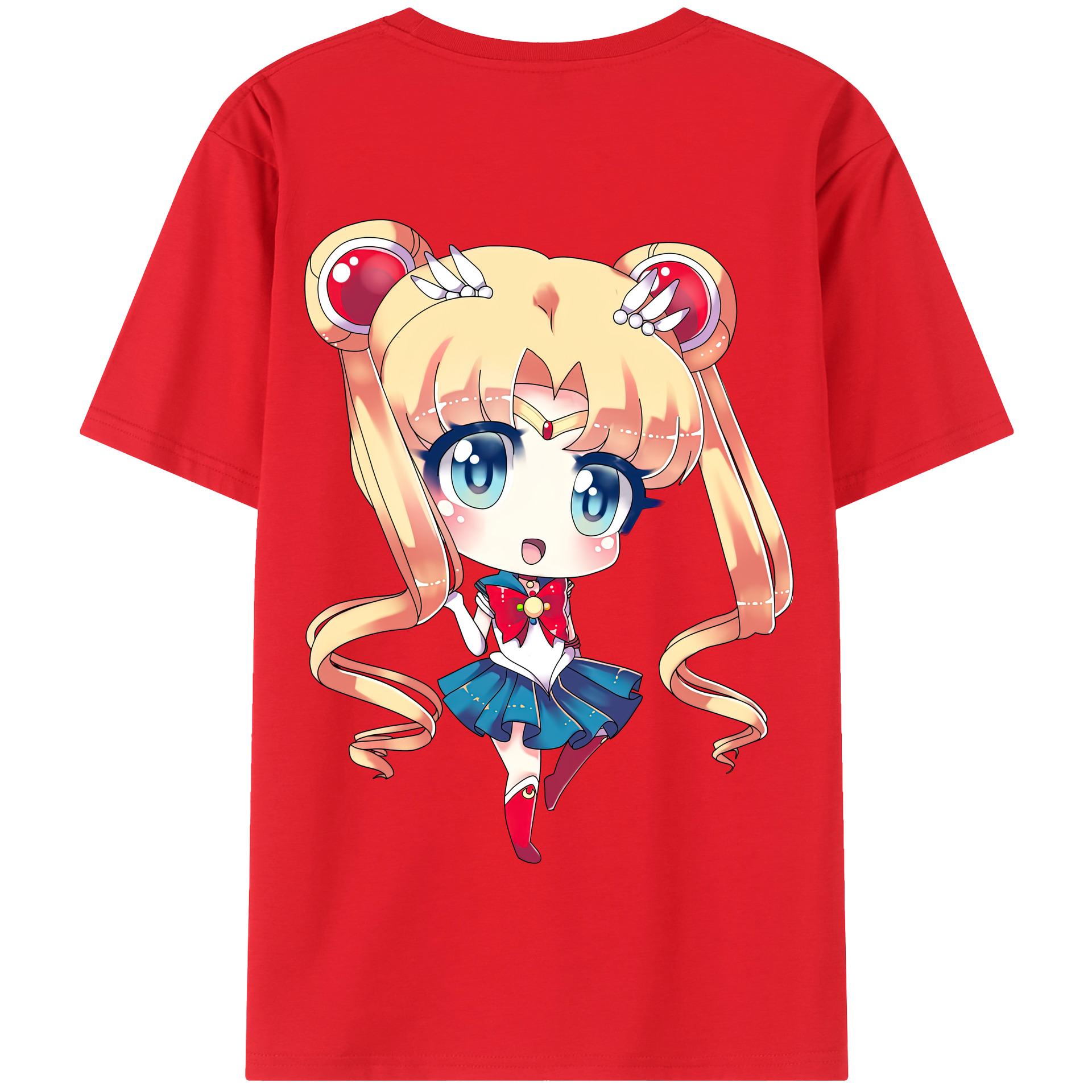 （画像用） 美少女戦士セーラームーン 月野 うさぎ つきの うさぎ Sailor Moon Tsukino Usagi 綿100％半袖Tシャツ（背面プリント）