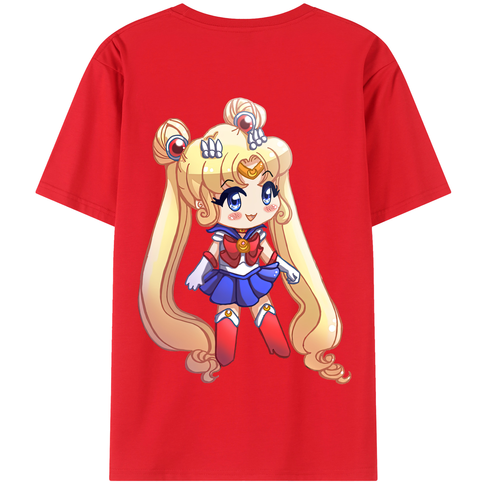（画像用） 美少女戦士セーラームーン 月野 うさぎ つきの うさぎ Sailor Moon Tsukino Usagi 綿100％半袖Tシャツ（背面プリント）