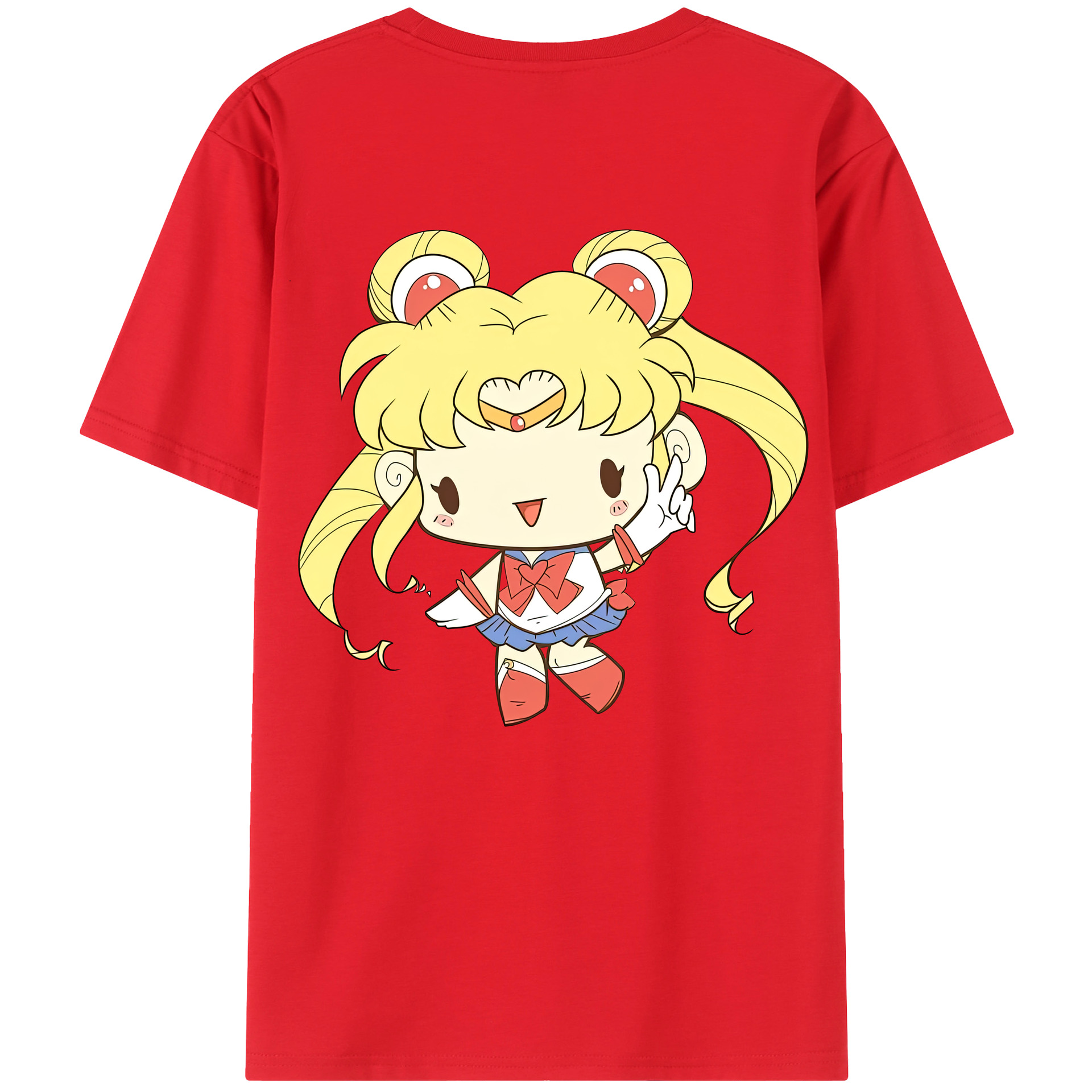 （画像用） 美少女戦士セーラームーン 月野 うさぎ つきの うさぎ Sailor Moon Tsukino Usagi 綿100％半袖Tシャツ（背面プリント）
