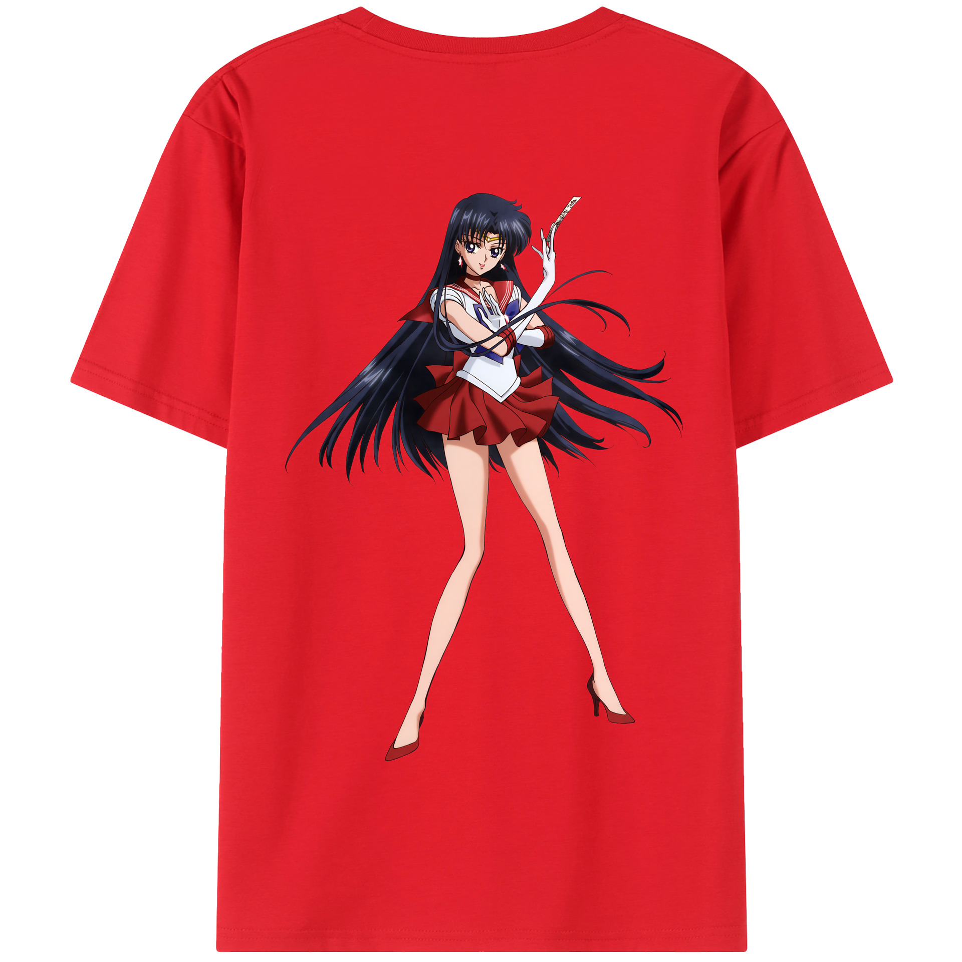 （画像用） 美少女戦士セーラームーン 火野レイ ひの レイ Sailor Moon Hino Rei （セーラーマーズ,Sailor Mars） 綿100％半袖Tシャツ（背面プリント）