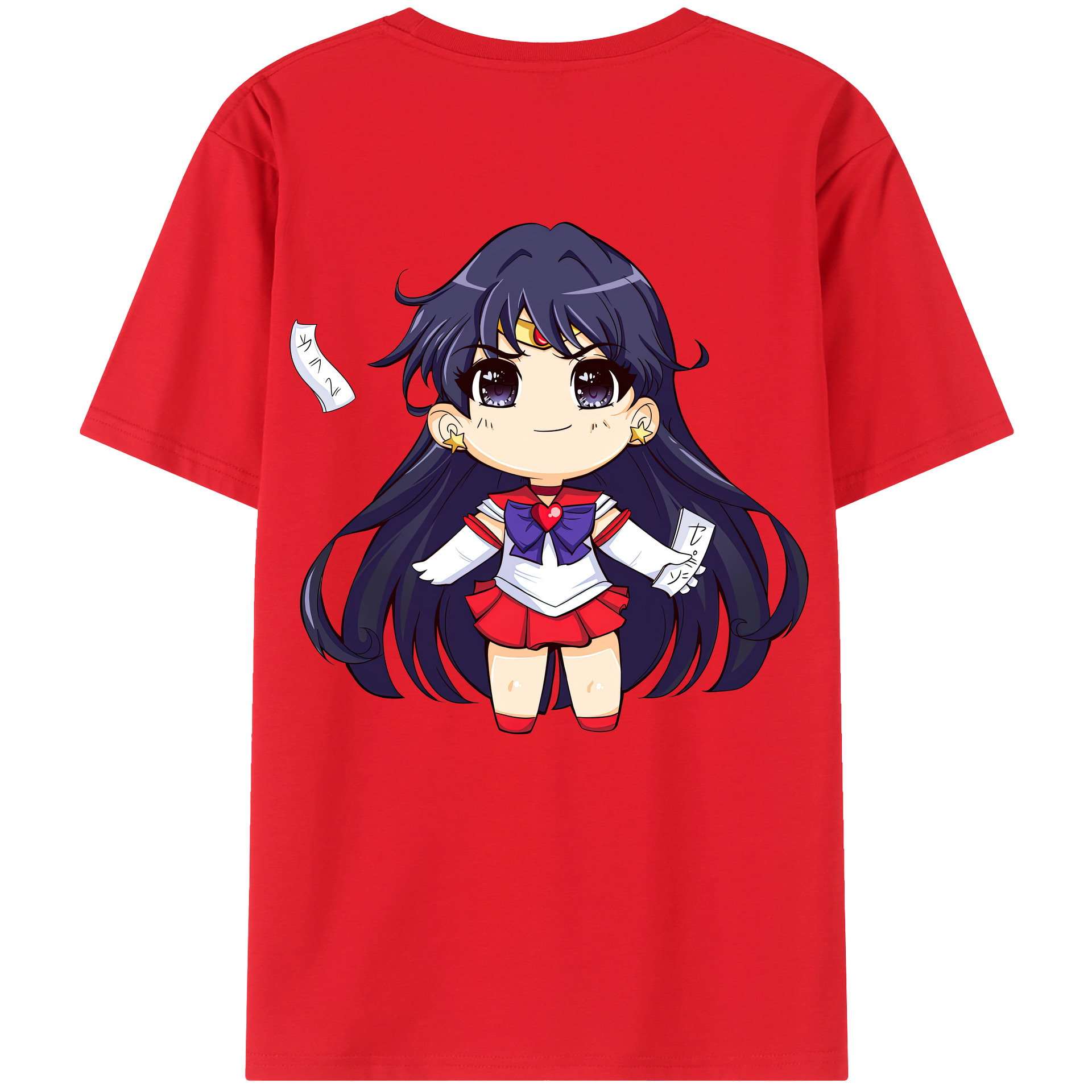 （画像用） 美少女戦士セーラームーン 火野レイ ひの レイ Sailor Moon Hino Rei （セーラーマーズ,Sailor Mars） 綿100％半袖Tシャツ（背面プリント）