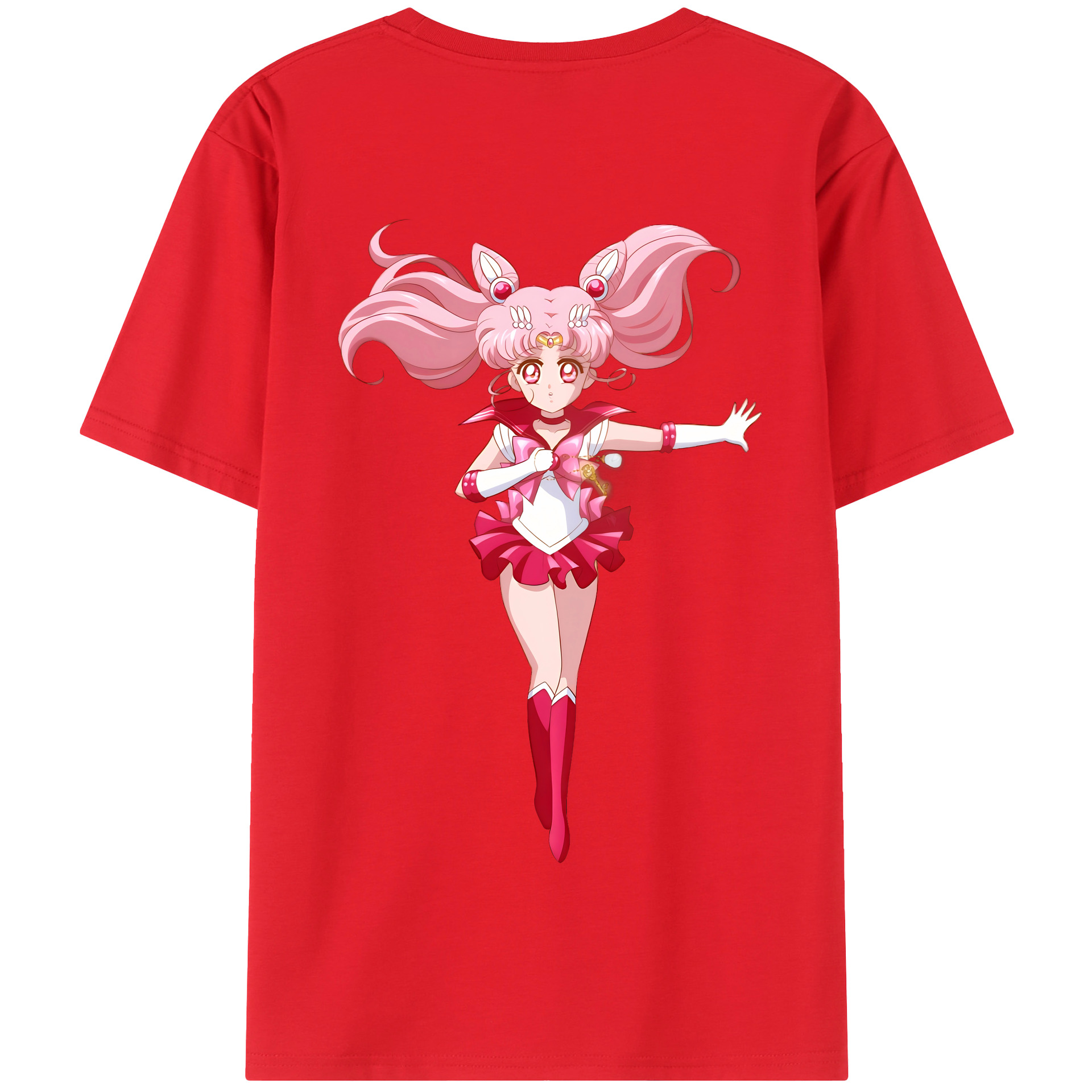 （画像用） 美少女戦士セーラームーン ちびうさ Sailor Moon Chibiusa Tsukino Usagi Small Lady Serenity 綿100％半袖Tシャツ（背面プリント）