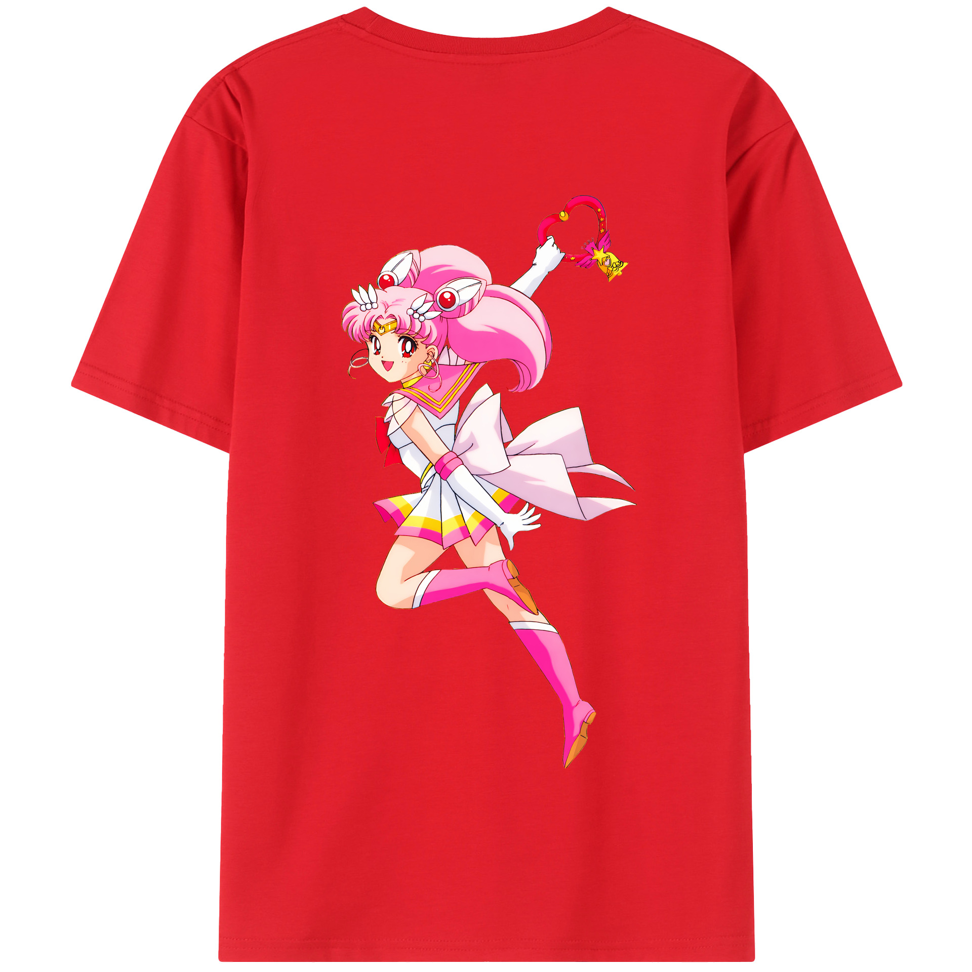 （画像用） 美少女戦士セーラームーン ちびうさ Sailor Moon Chibiusa Tsukino Usagi Small Lady Serenity 綿100％半袖Tシャツ（背面プリント）