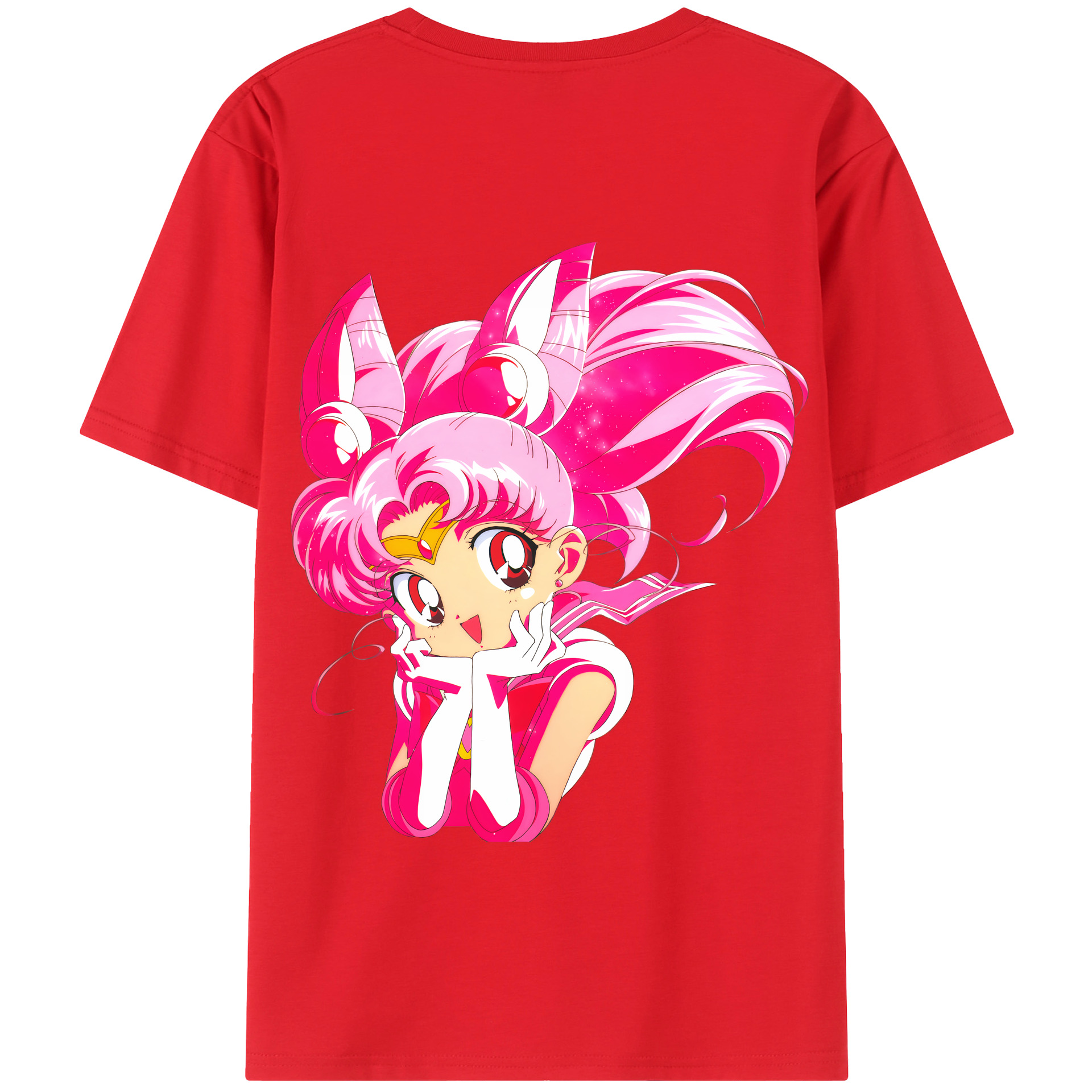 （画像用） 美少女戦士セーラームーン ちびうさ Sailor Moon Chibiusa Tsukino Usagi Small Lady Serenity 綿100％半袖Tシャツ（背面プリント）