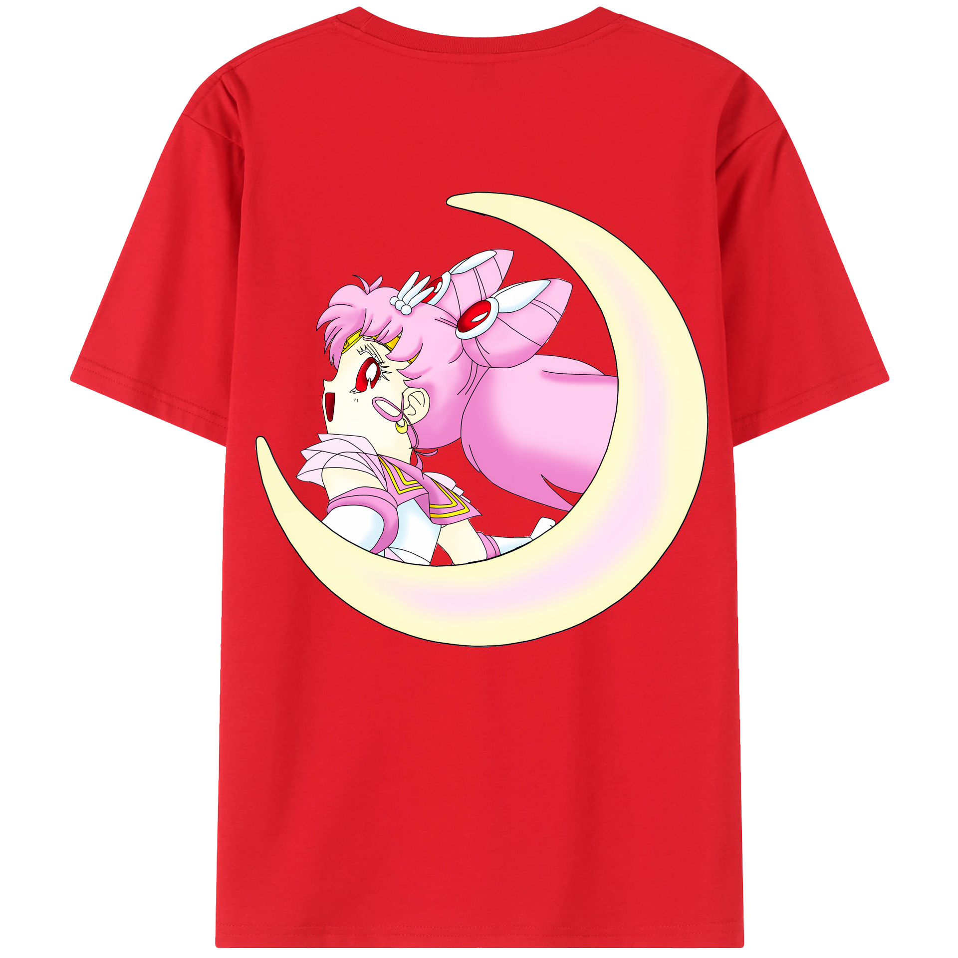（画像用） 美少女戦士セーラームーン ちびうさ Sailor Moon Chibiusa Tsukino Usagi Small Lady Serenity 綿100％半袖Tシャツ（背面プリント）