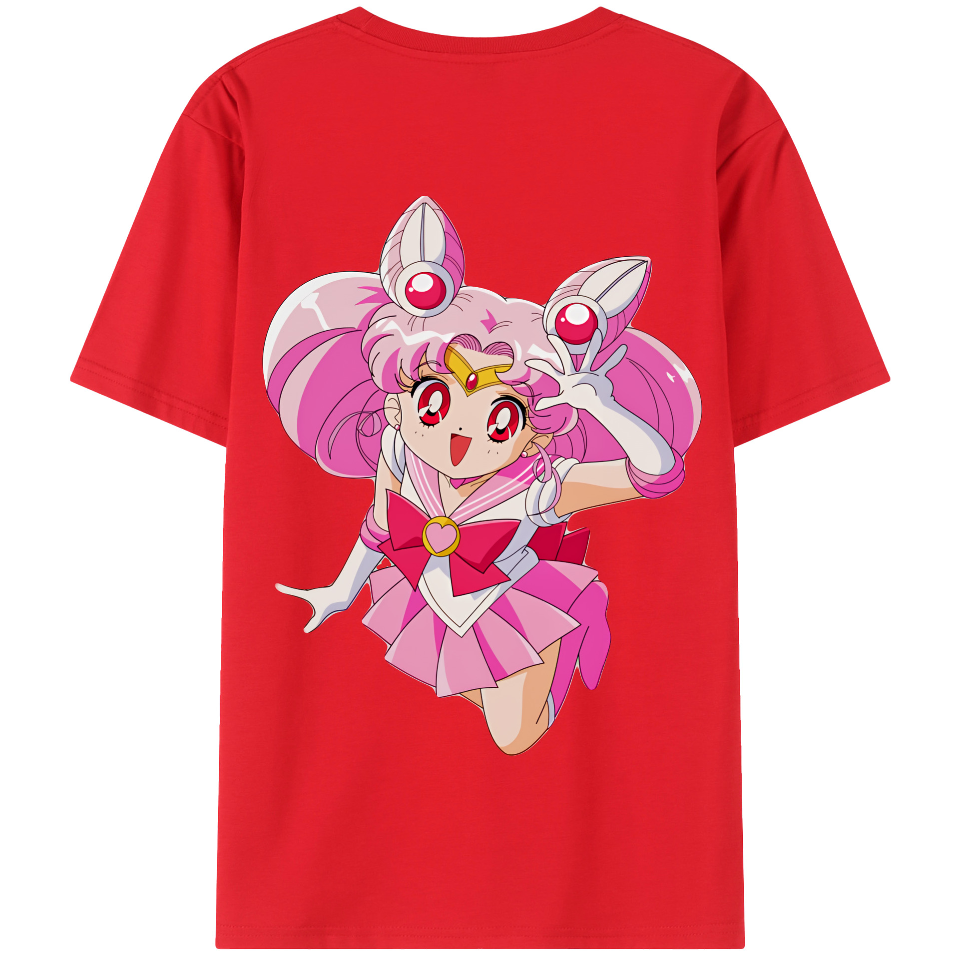 （画像用） 美少女戦士セーラームーン ちびうさ Sailor Moon Chibiusa Tsukino Usagi Small Lady Serenity 綿100％半袖Tシャツ（背面プリント）
