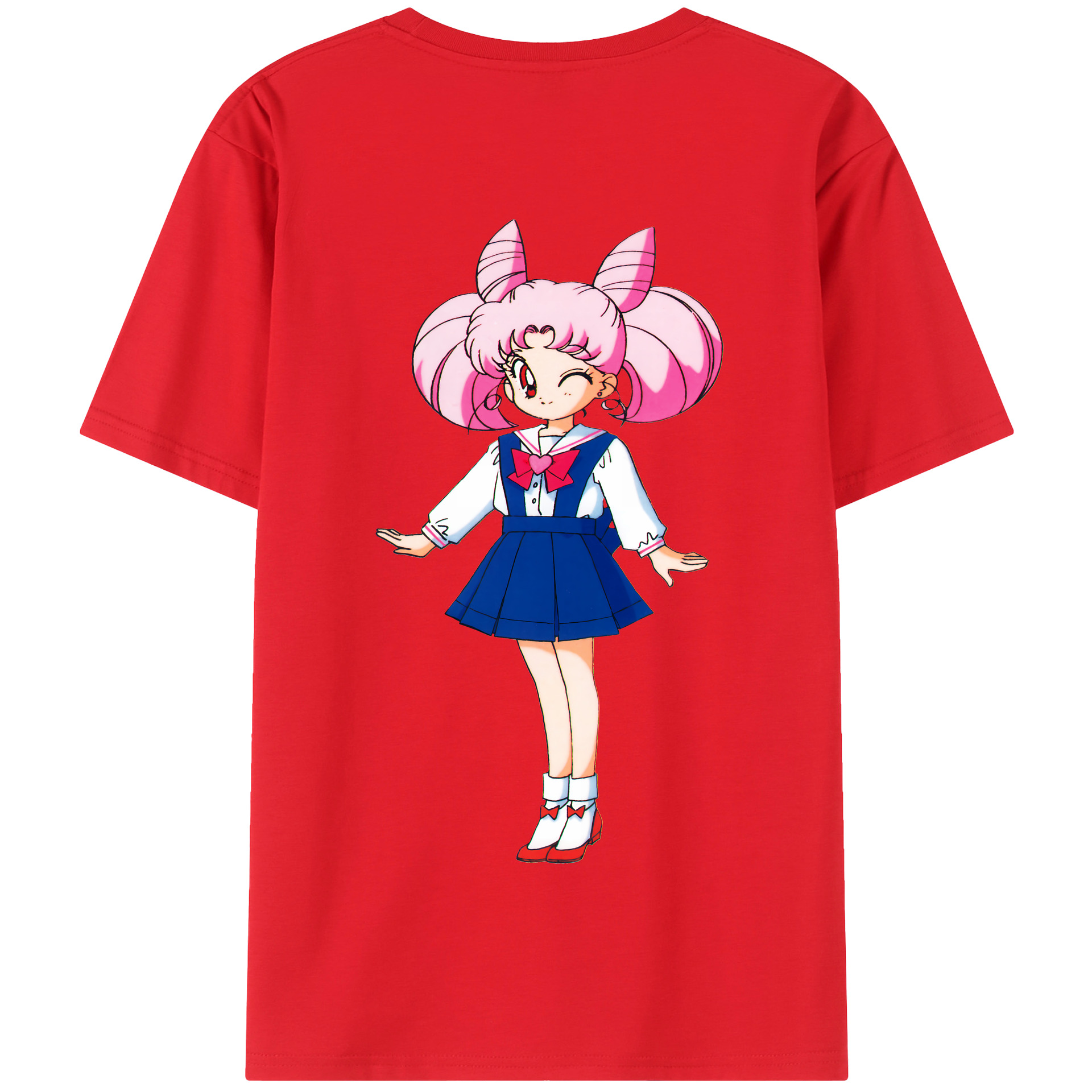 （画像用） 美少女戦士セーラームーン ちびうさ Sailor Moon Chibiusa Tsukino Usagi Small Lady Serenity 綿100％半袖Tシャツ（背面プリント）