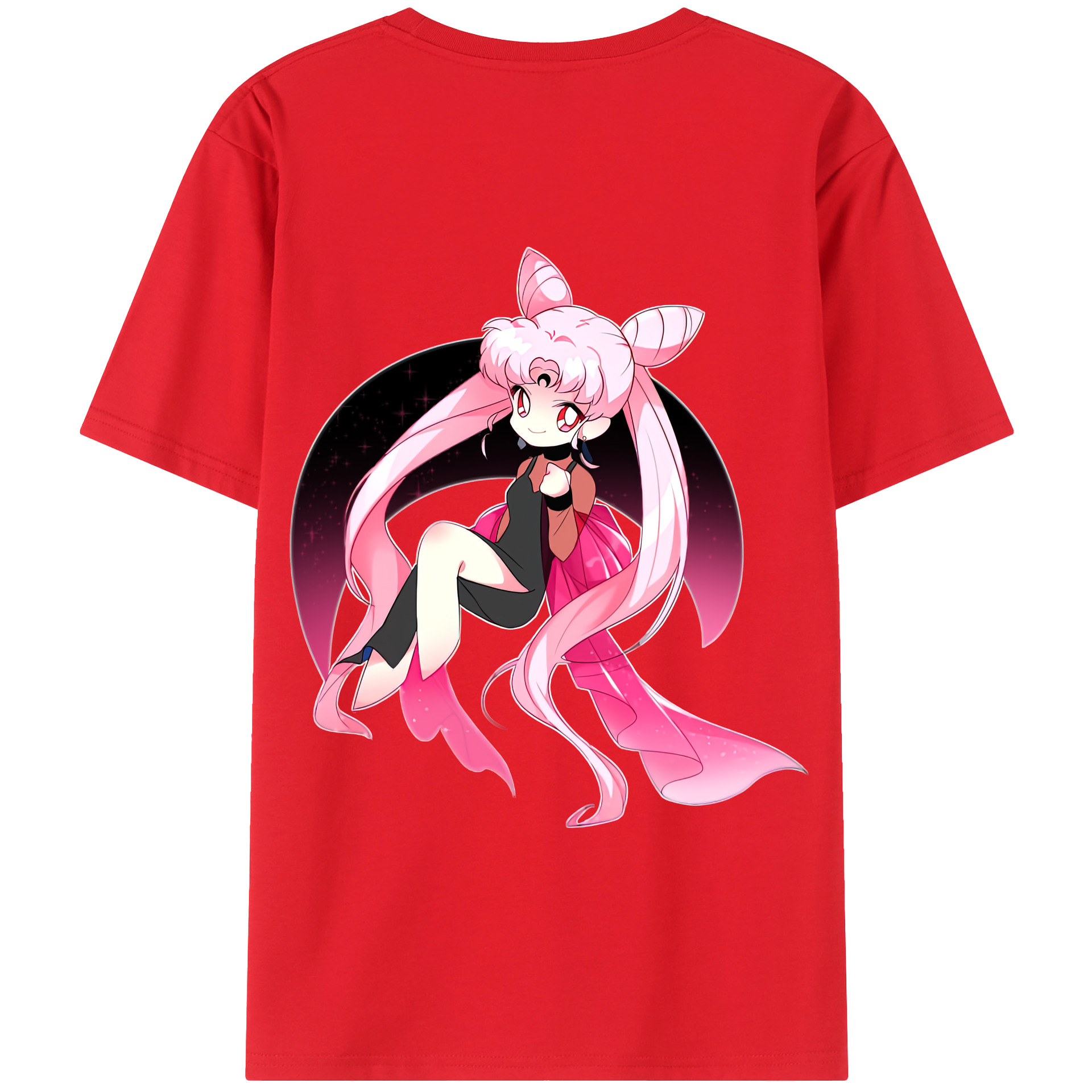 （画像用） 美少女戦士セーラームーン ちびうさ Sailor Moon Chibiusa Tsukino Usagi Small Lady Serenity 綿100％半袖Tシャツ（背面プリント）