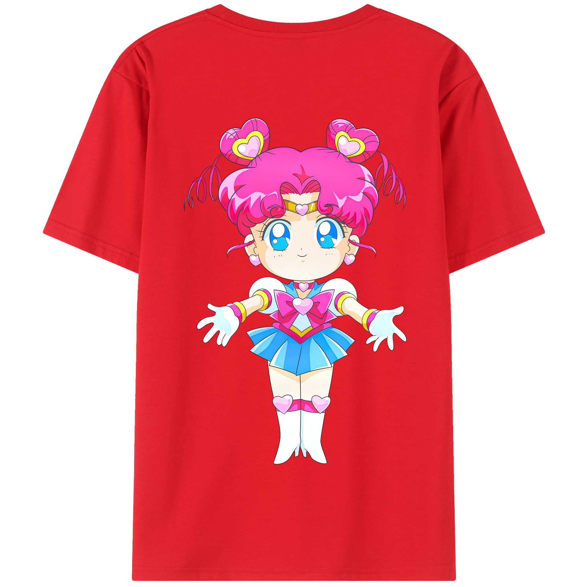 （画像用） 美少女戦士セーラームーン ちびうさ Sailor Moon Chibiusa Tsukino Usagi Small Lady Serenity 綿100％半袖Tシャツ（背面プリント）