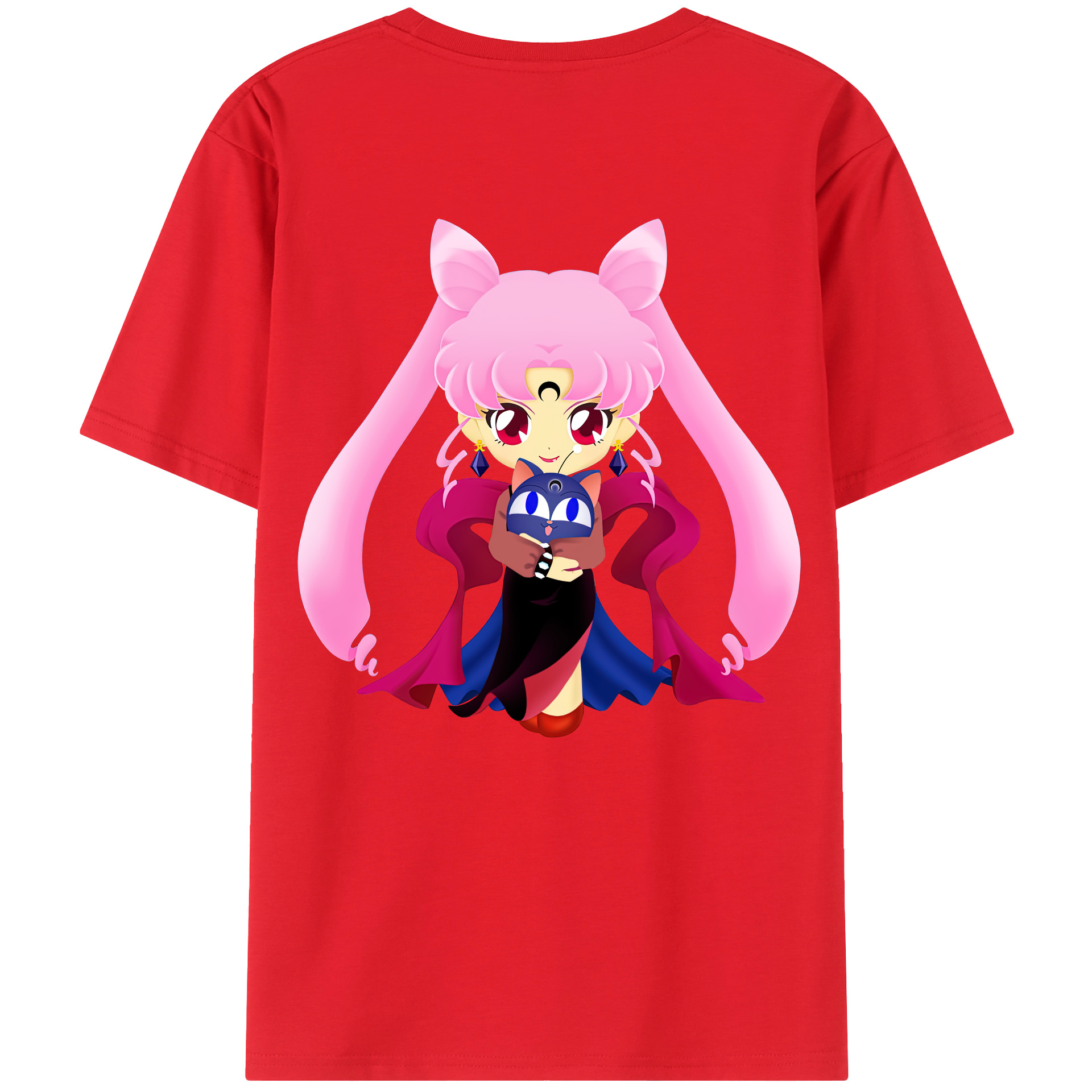（画像用） 美少女戦士セーラームーン ちびうさ Sailor Moon Chibiusa Tsukino Usagi Small Lady Serenity 綿100％半袖Tシャツ（背面プリント）