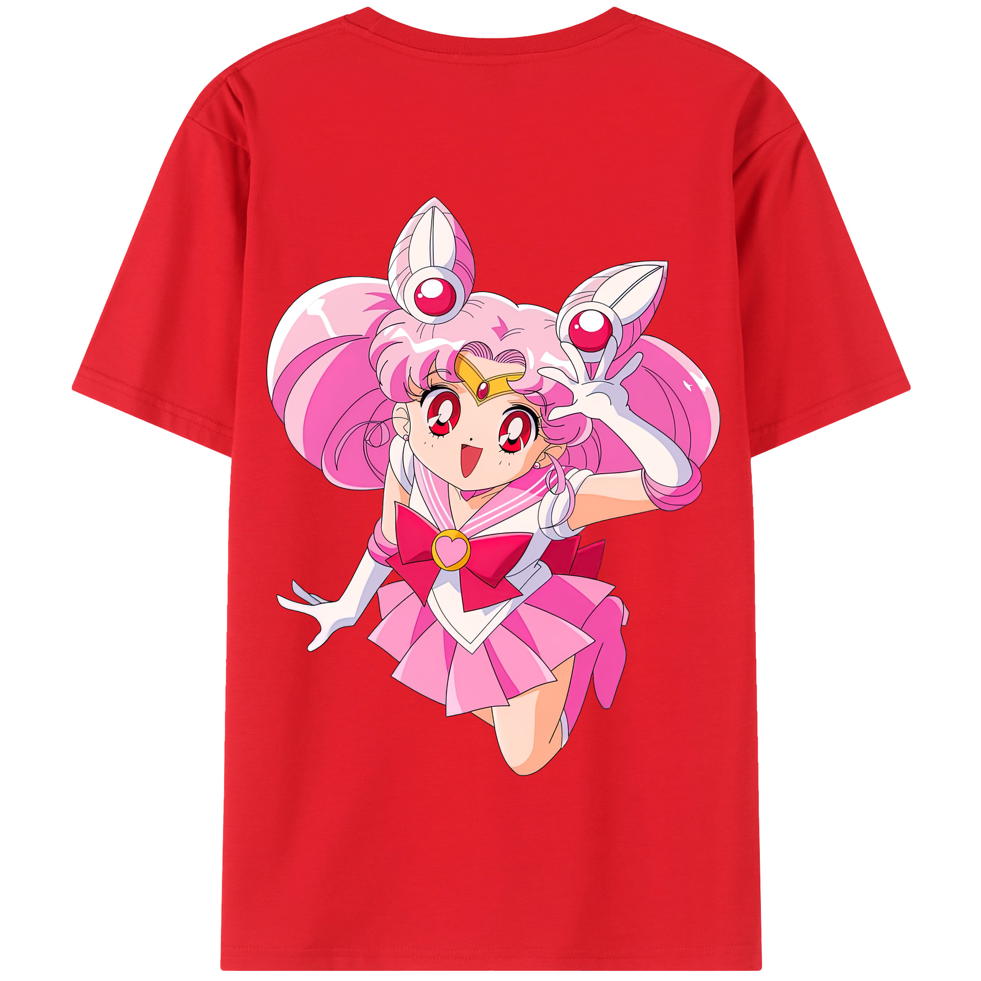 （画像用） 美少女戦士セーラームーン ちびうさ Sailor Moon Chibiusa Tsukino Usagi Small Lady Serenity 綿100％半袖Tシャツ（背面プリント）