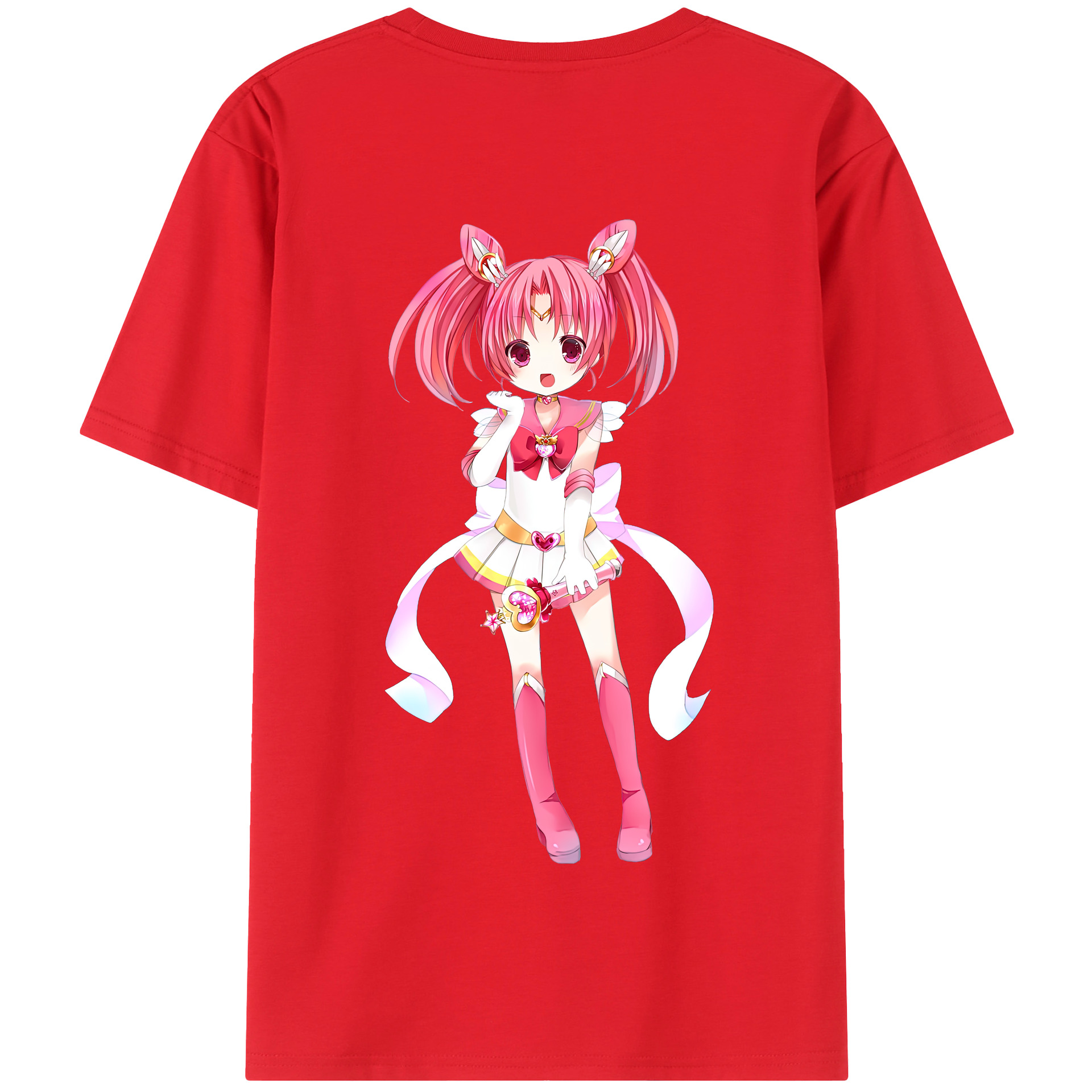 （画像用） 美少女戦士セーラームーン ちびうさ Sailor Moon Chibiusa Tsukino Usagi Small Lady Serenity 綿100％半袖Tシャツ（背面プリント）