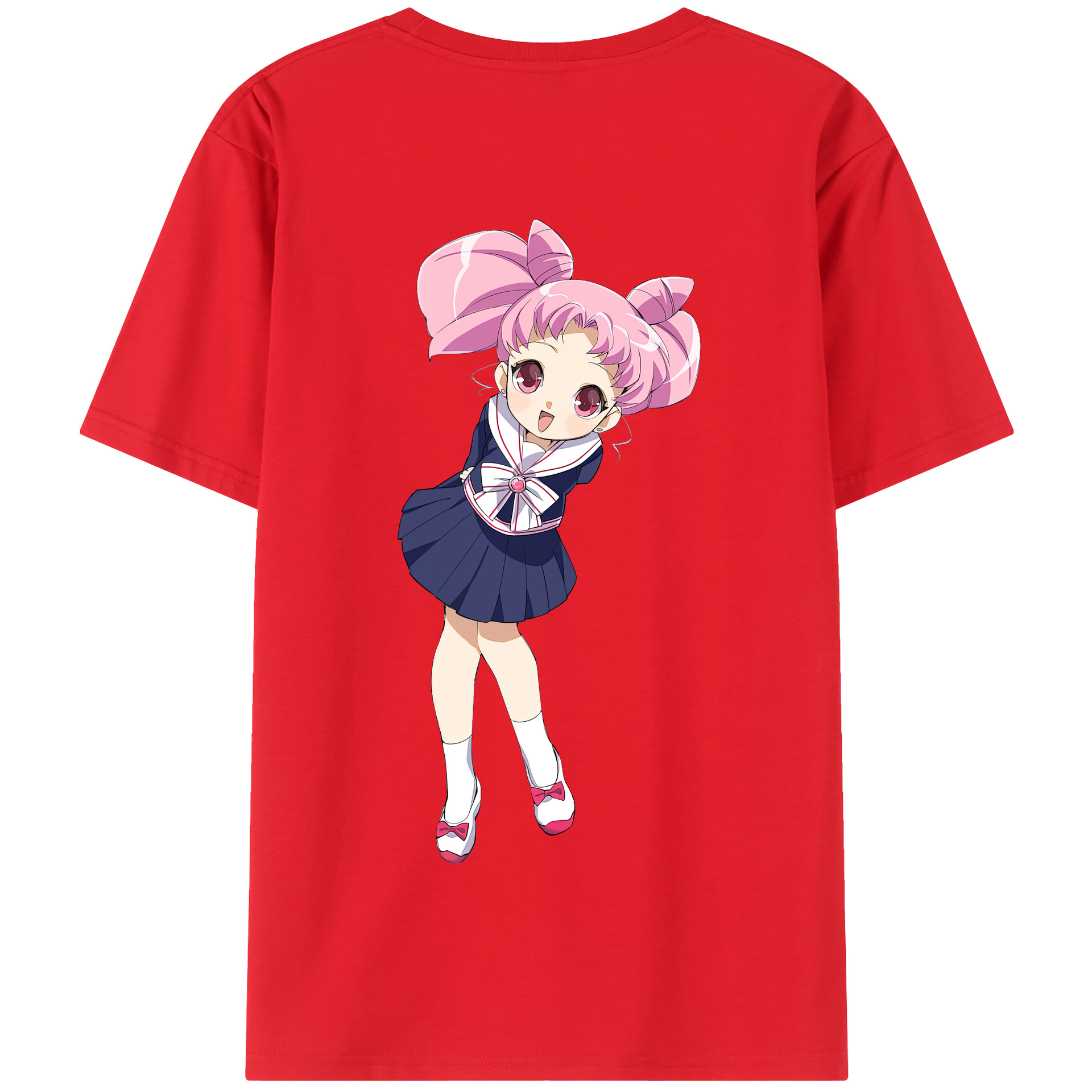 （画像用） 美少女戦士セーラームーン ちびうさ Sailor Moon Chibiusa Tsukino Usagi Small Lady Serenity 綿100％半袖Tシャツ（背面プリント）