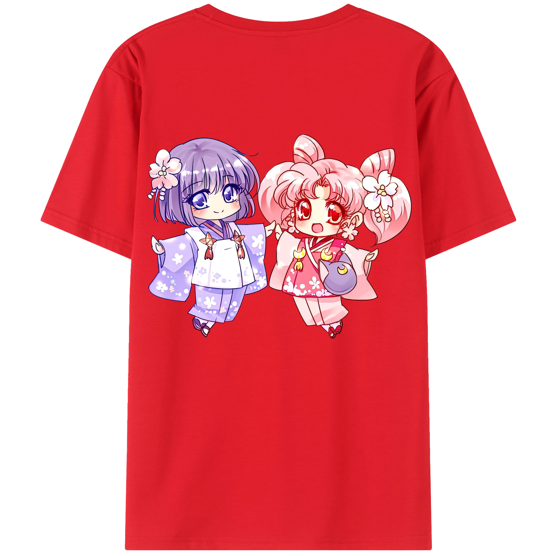 （画像用） 美少女戦士セーラームーン ちびうさ Sailor Moon Chibiusa Tsukino Usagi Small Lady Serenity 綿100％半袖Tシャツ（背面プリント）