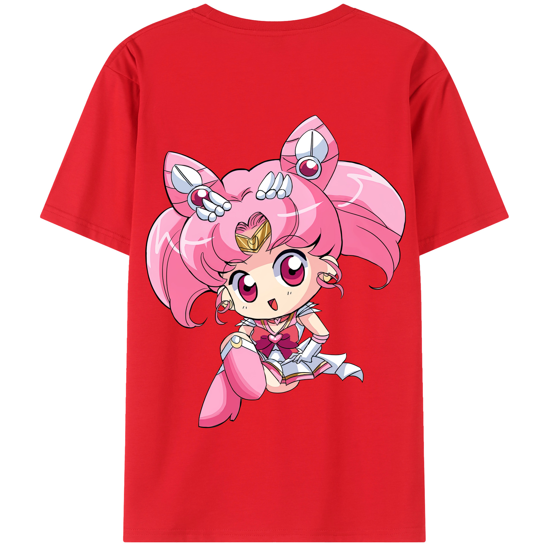 （画像用） 美少女戦士セーラームーン ちびうさ Sailor Moon Chibiusa Tsukino Usagi Small Lady Serenity 綿100％半袖Tシャツ（背面プリント）