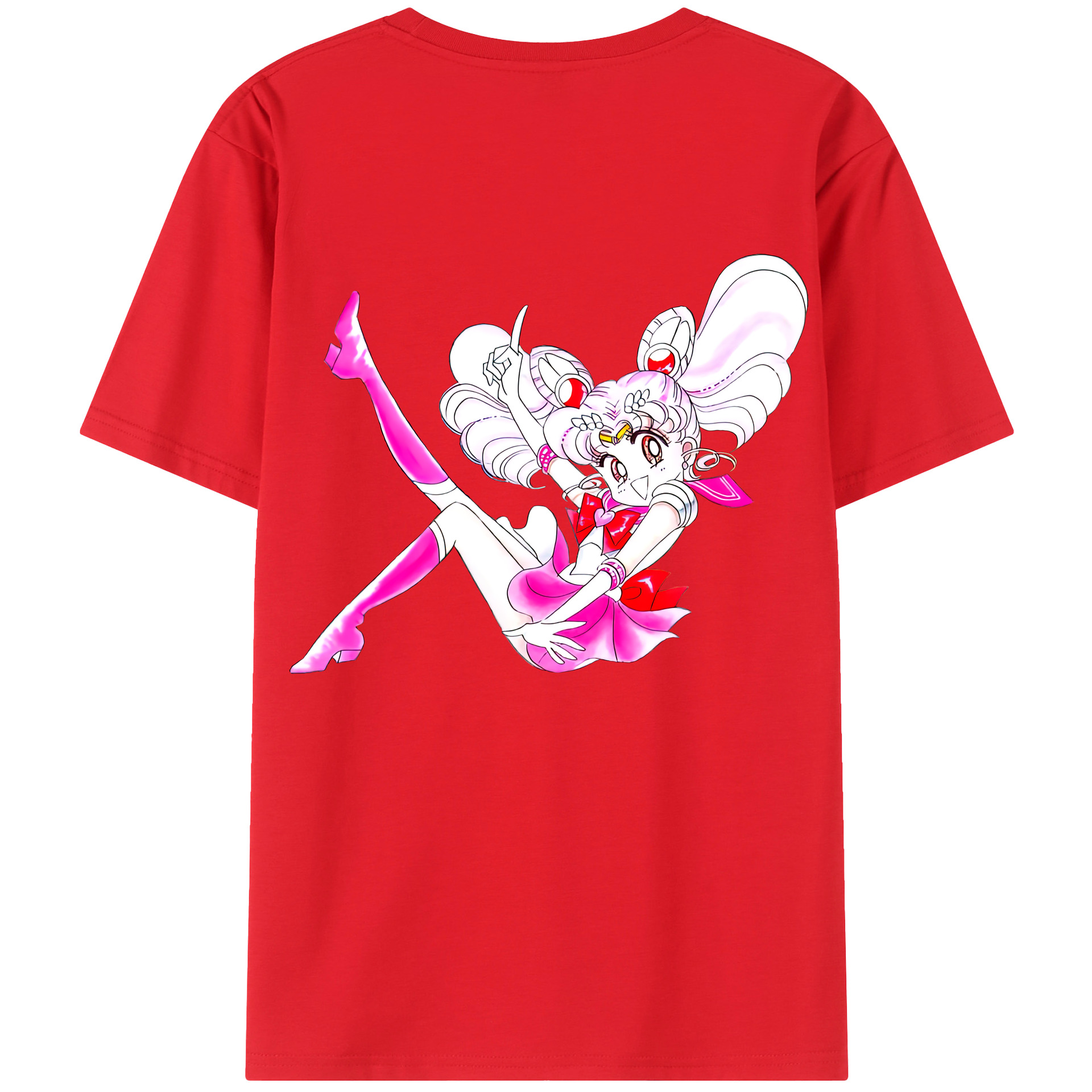 （画像用） 美少女戦士セーラームーン ちびうさ Sailor Moon Chibiusa Tsukino Usagi Small Lady Serenity 綿100％半袖Tシャツ（背面プリント）