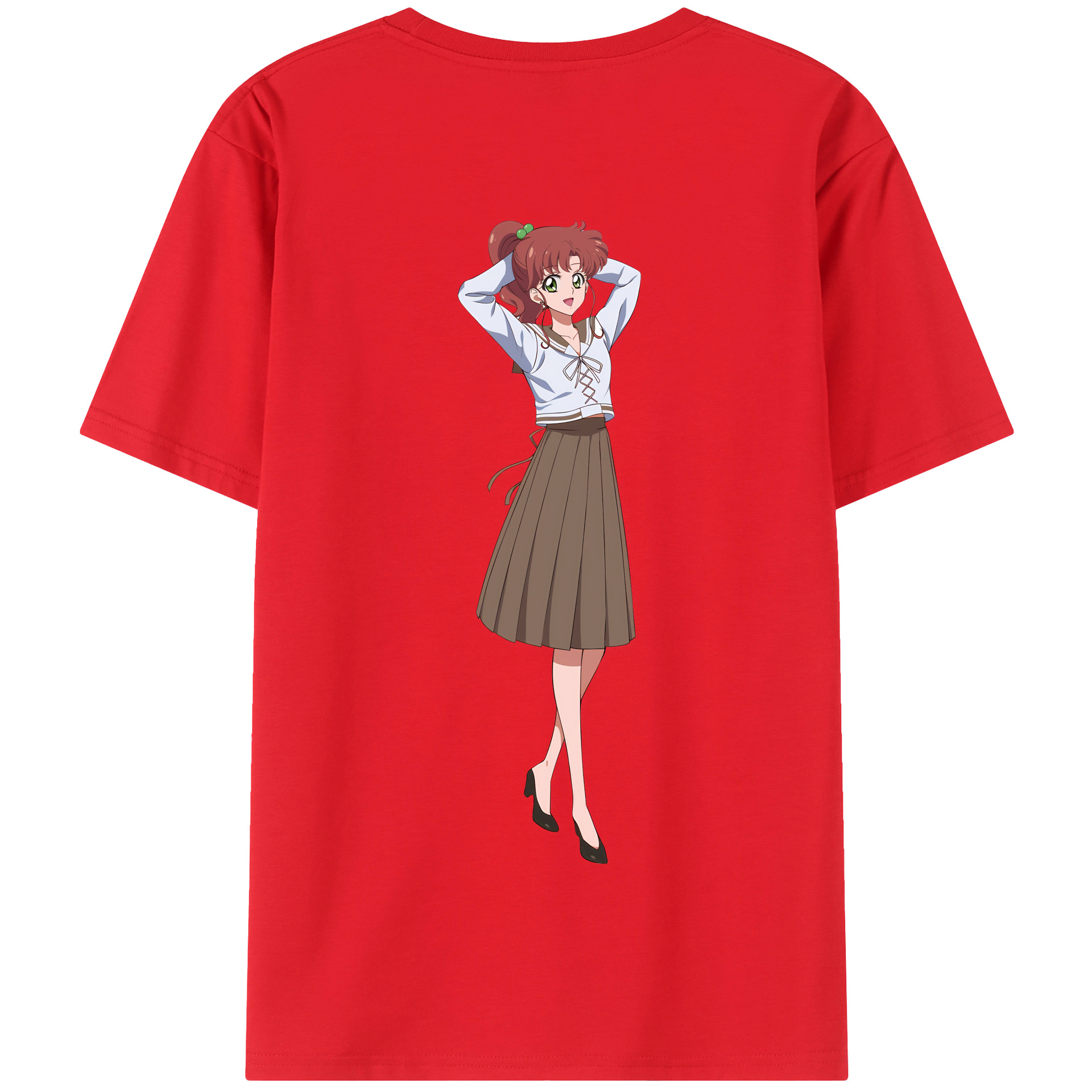（画像用） 美少女戦士セーラームーン 木野 まこと きの まこと Sailor Moon Kino Makoto （セーラージュピター；Sailor Jupiter） 綿100％半袖Tシャツ（背面プリント）