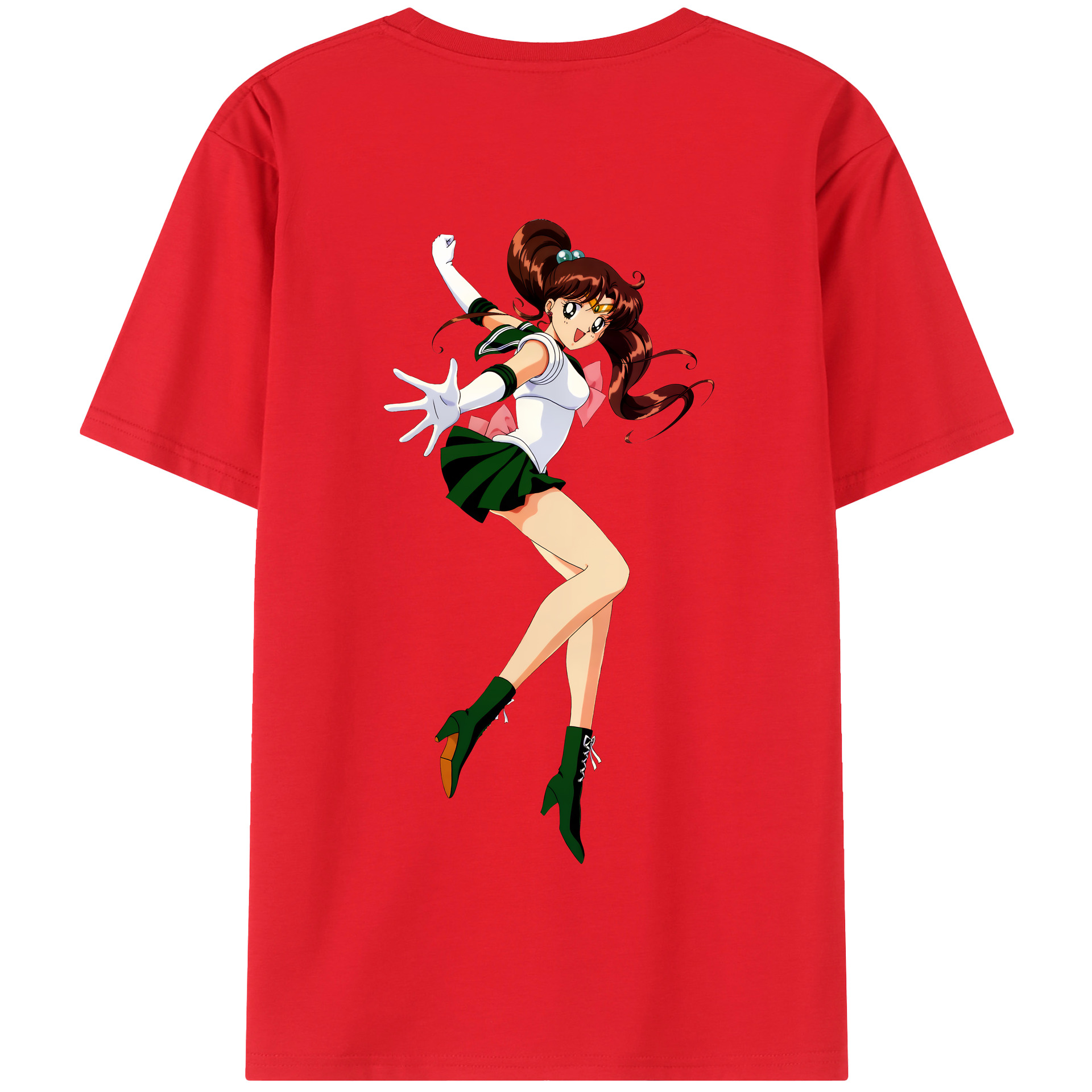 （画像用） 美少女戦士セーラームーン 木野 まこと きの まこと Sailor Moon Kino Makoto （セーラージュピター；Sailor Jupiter） 綿100％半袖Tシャツ（背面プリント）