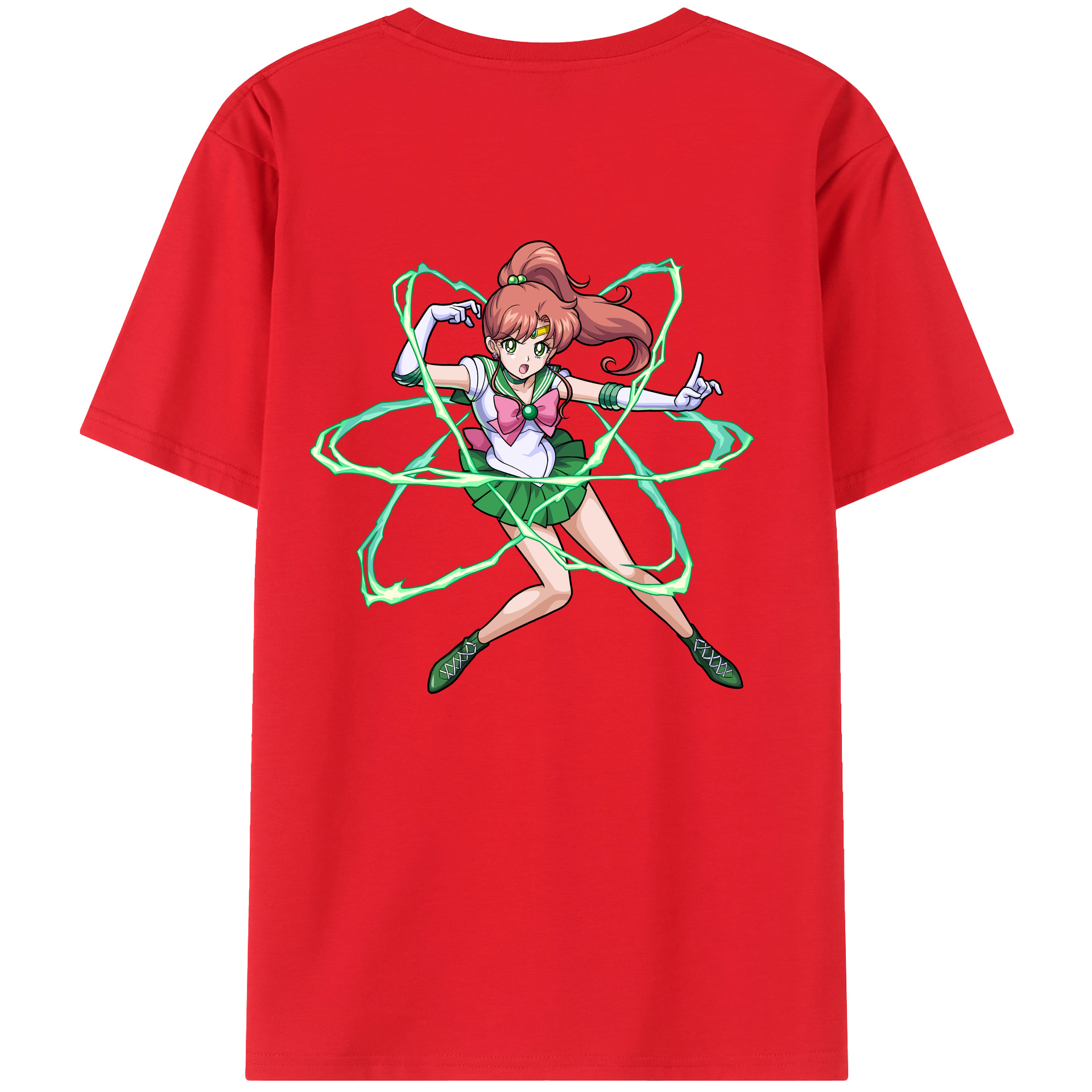 （画像用） 美少女戦士セーラームーン 木野 まこと きの まこと Sailor Moon Kino Makoto （セーラージュピター；Sailor Jupiter） 綿100％半袖Tシャツ（背面プリント）