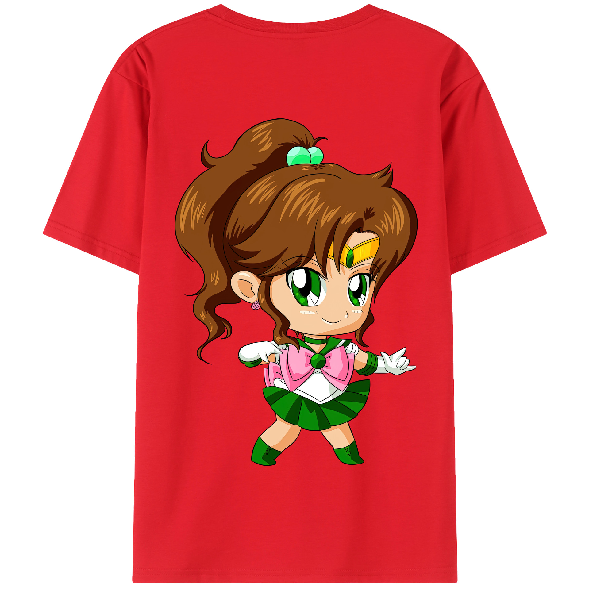 （画像用） 美少女戦士セーラームーン 木野 まこと きの まこと Sailor Moon Kino Makoto （セーラージュピター；Sailor Jupiter） 綿100％半袖Tシャツ（背面プリント）