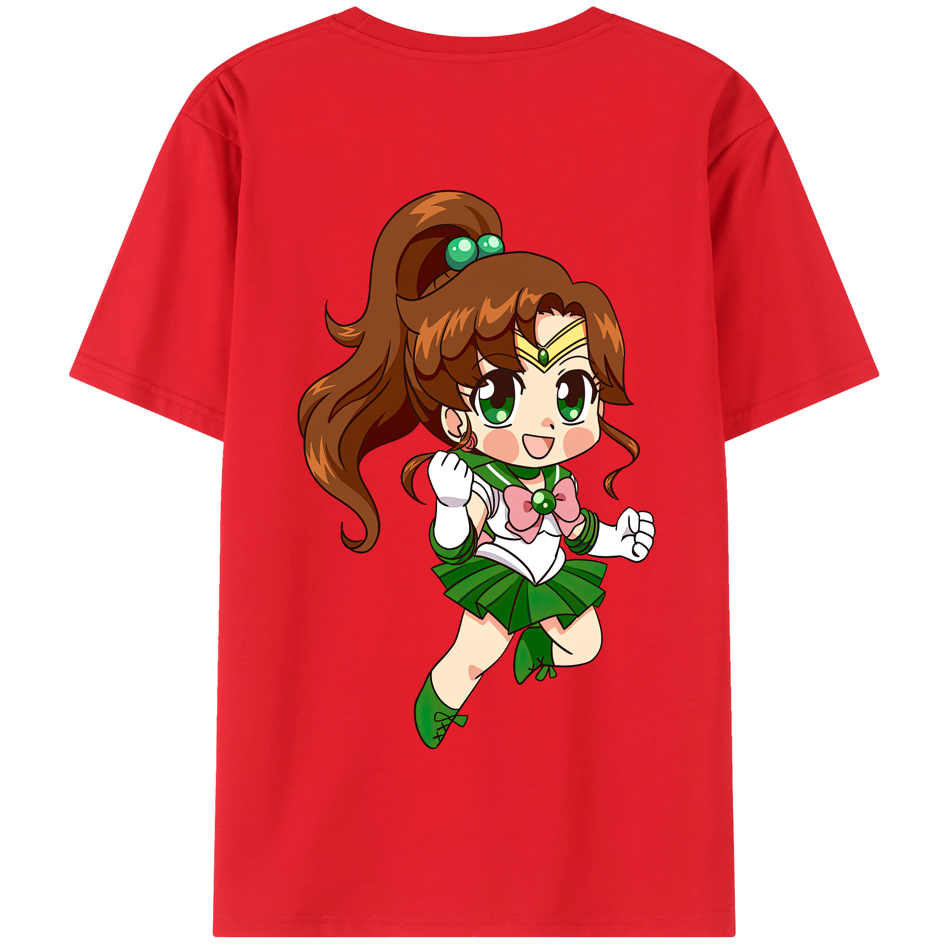 （画像用） 美少女戦士セーラームーン 木野 まこと きの まこと Sailor Moon Kino Makoto （セーラージュピター；Sailor Jupiter） 綿100％半袖Tシャツ（背面プリント）