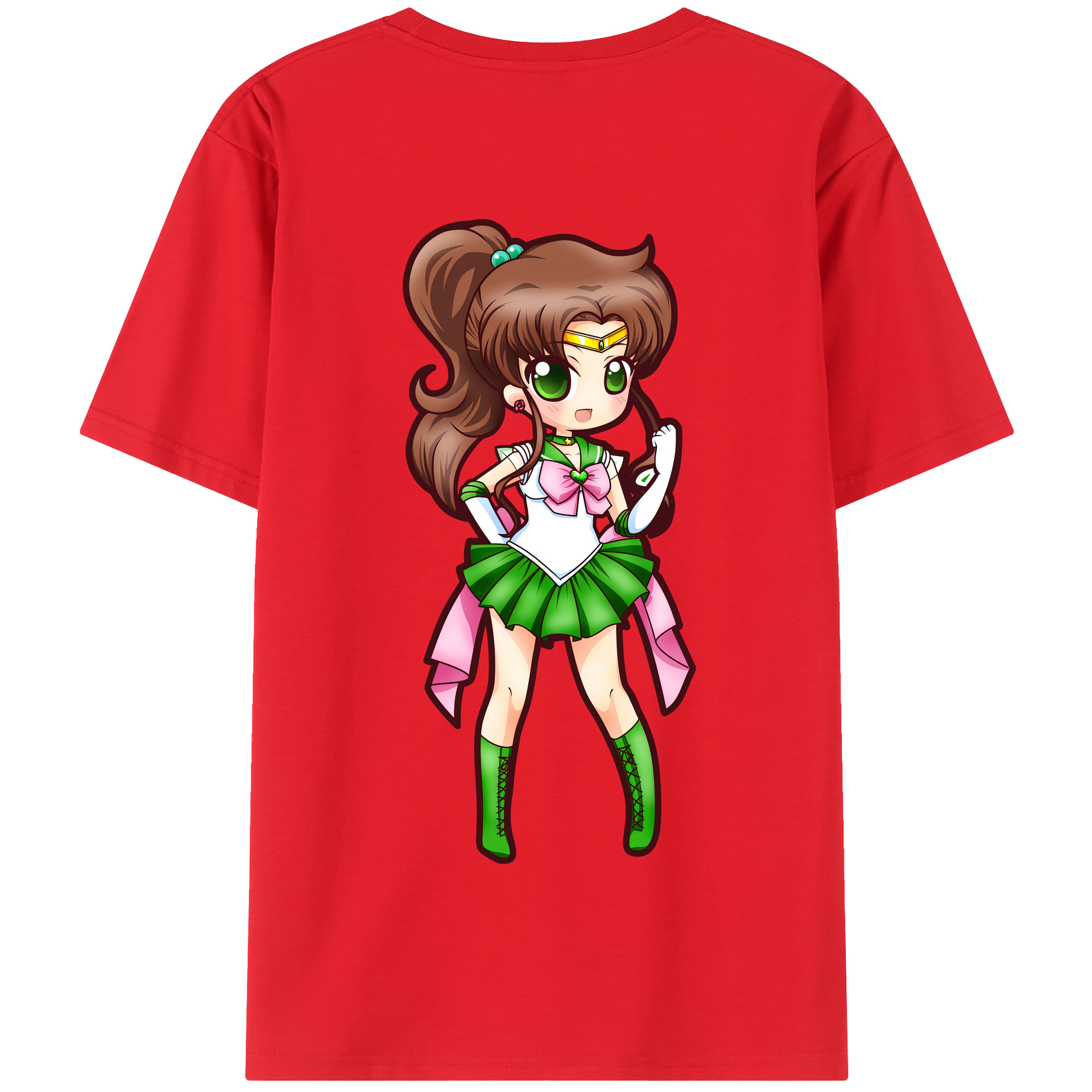 （画像用） 美少女戦士セーラームーン 木野 まこと きの まこと Sailor Moon Kino Makoto （セーラージュピター；Sailor Jupiter） 綿100％半袖Tシャツ（背面プリント）