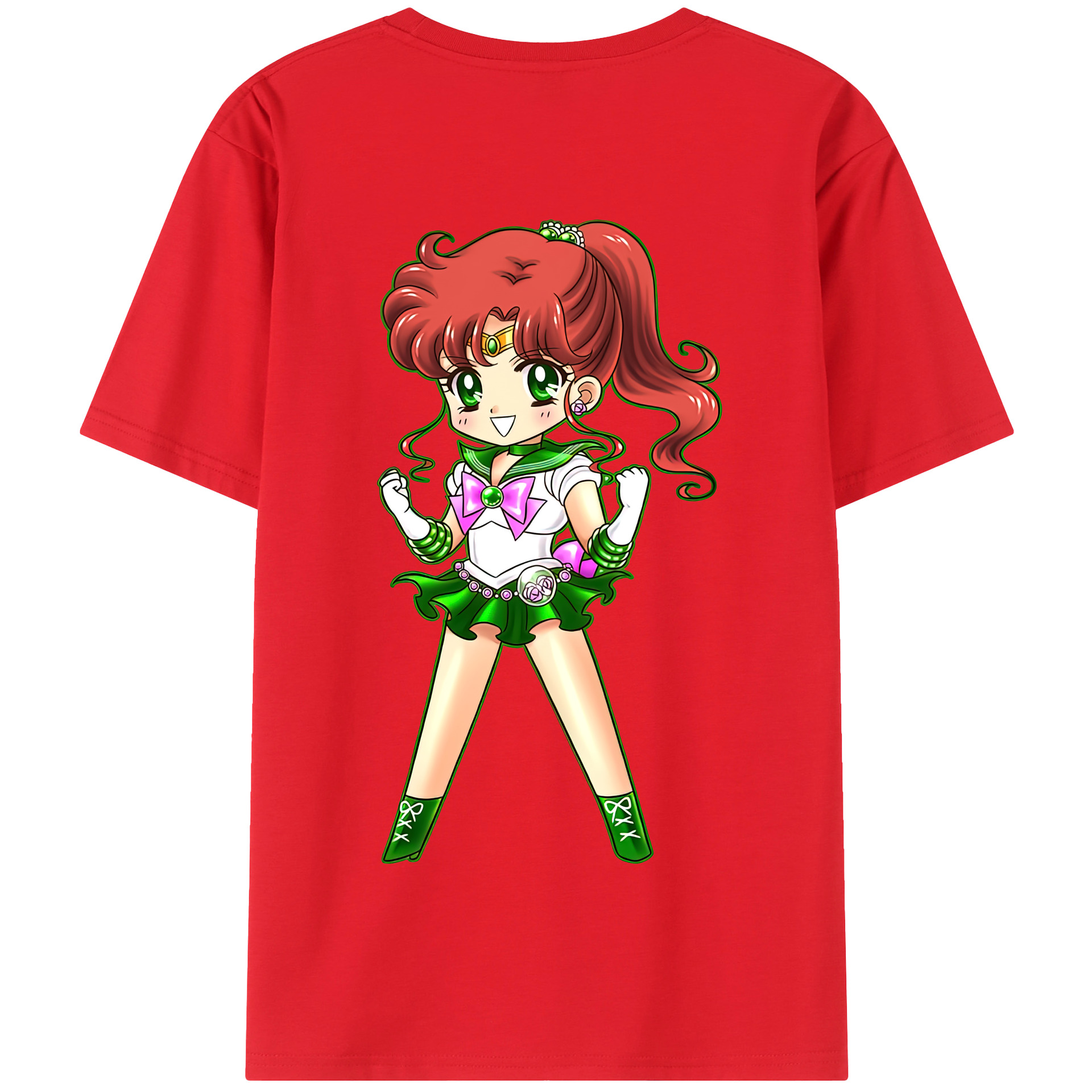 （画像用） 美少女戦士セーラームーン 木野 まこと きの まこと Sailor Moon Kino Makoto （セーラージュピター；Sailor Jupiter） 綿100％半袖Tシャツ（背面プリント）