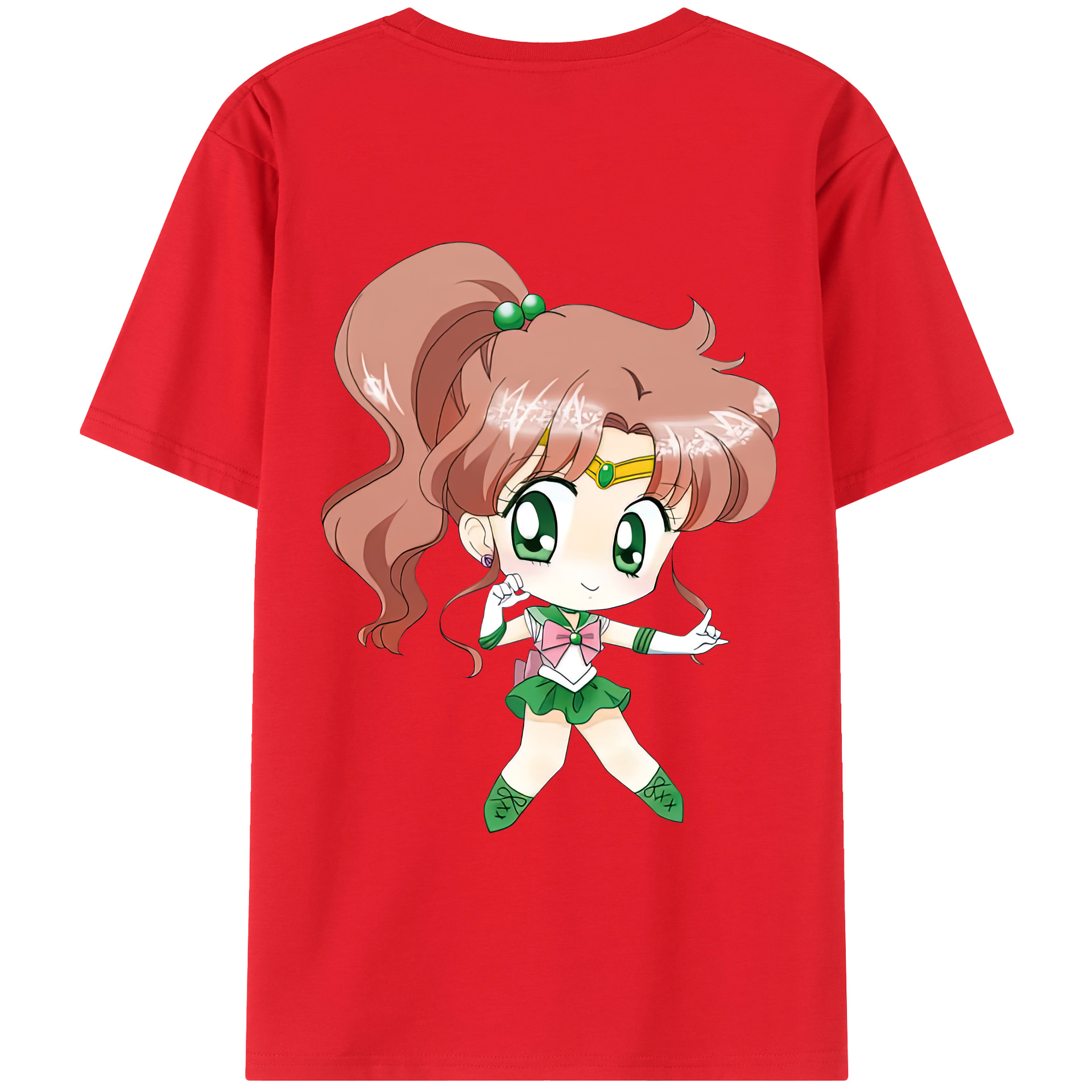 （画像用） 美少女戦士セーラームーン 木野 まこと きの まこと Sailor Moon Kino Makoto （セーラージュピター；Sailor Jupiter） 綿100％半袖Tシャツ（背面プリント）